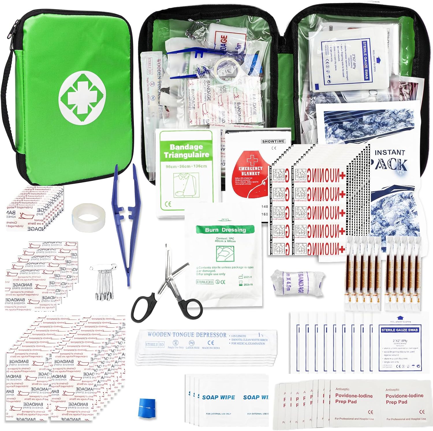Home-Businesses First-Aid Emergency-Kit for Camping-Car – 300 Pcs Urgent Essential First Aid Kits Refill Supplies with Tourniquet Bandages for Workpalce Green 1st Aid Home-Businesses First-Aid Emergency-Kit for Camping-Car – 300 Pcs Urgent Essential First Aid Kits Refill Supplies with Tourniquet Bandages for Workpalce Green 1st Aid