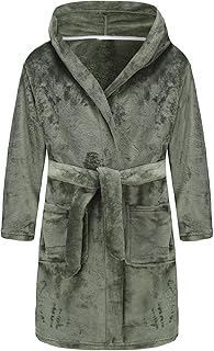 Sponsored Ad - E.W Apparel Boys Fleece Robe Girls Hooded Bathrobe Toddlers Soft Fuzzy Robe for Kids(3-16 Years)