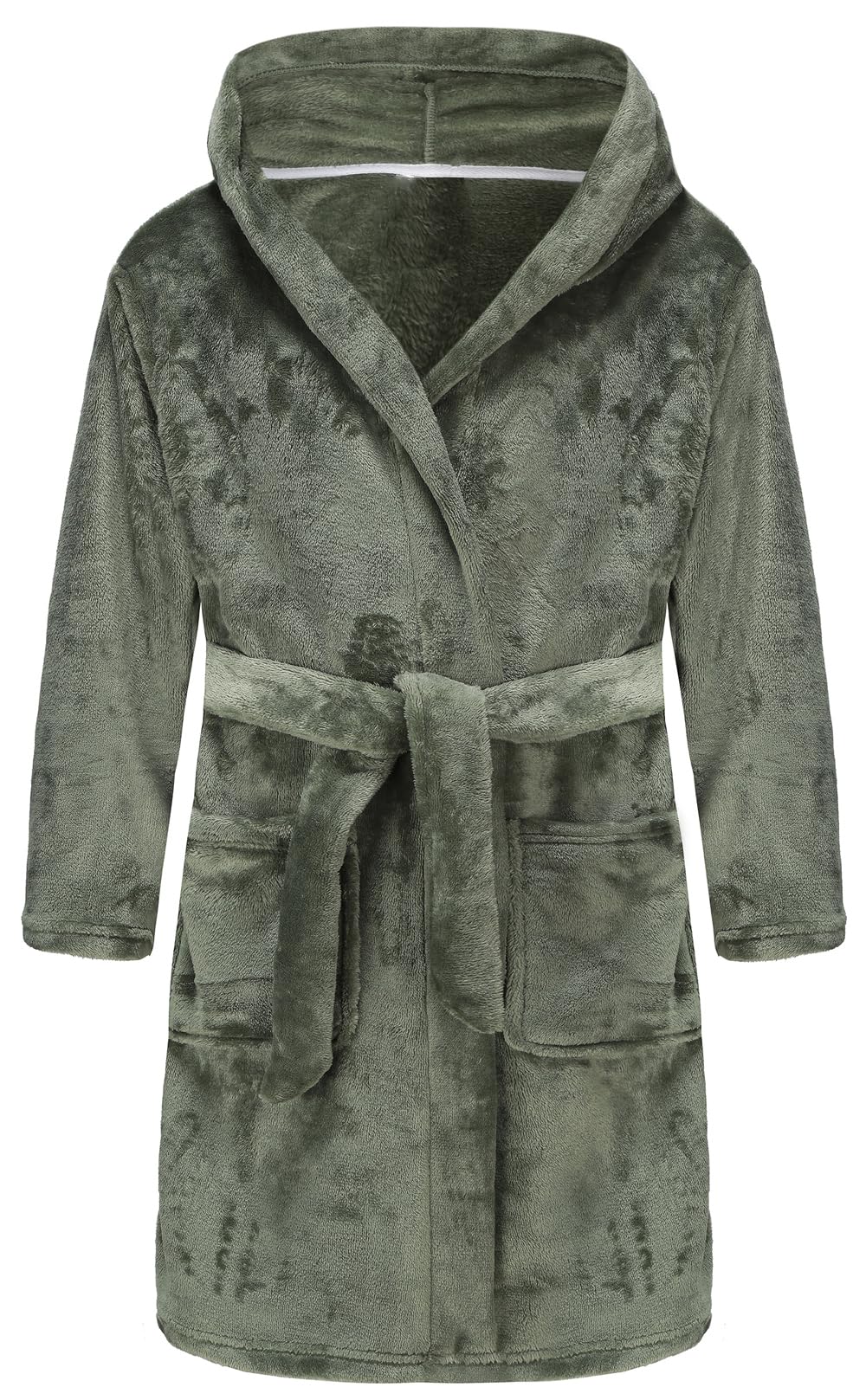 E.W Apparel Boys Fleece Robe Girls Hooded Bathrobe Toddlers Soft Fuzzy Robe for Kids