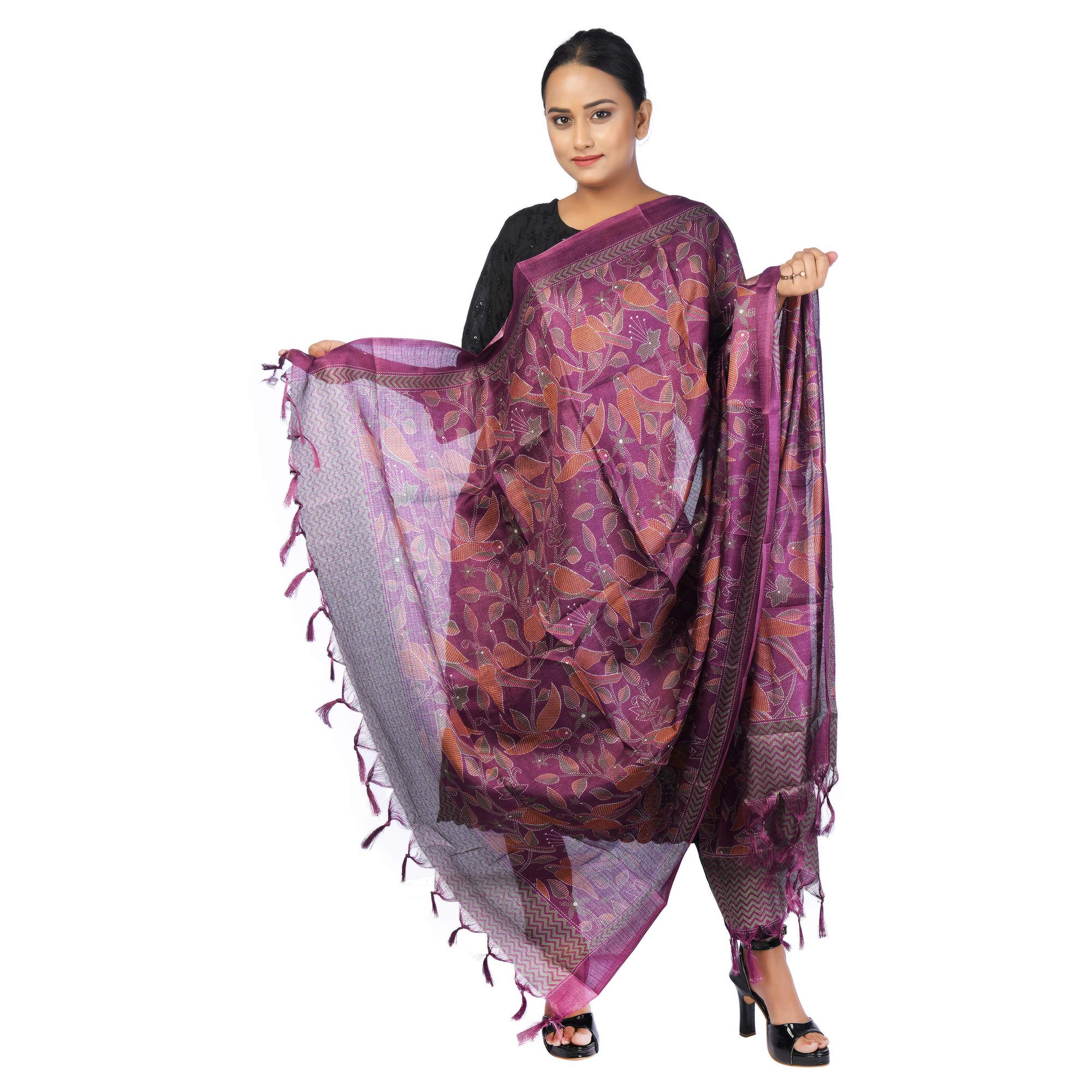 Traditions BazaarWomen's Printed Art Silk Dupatta