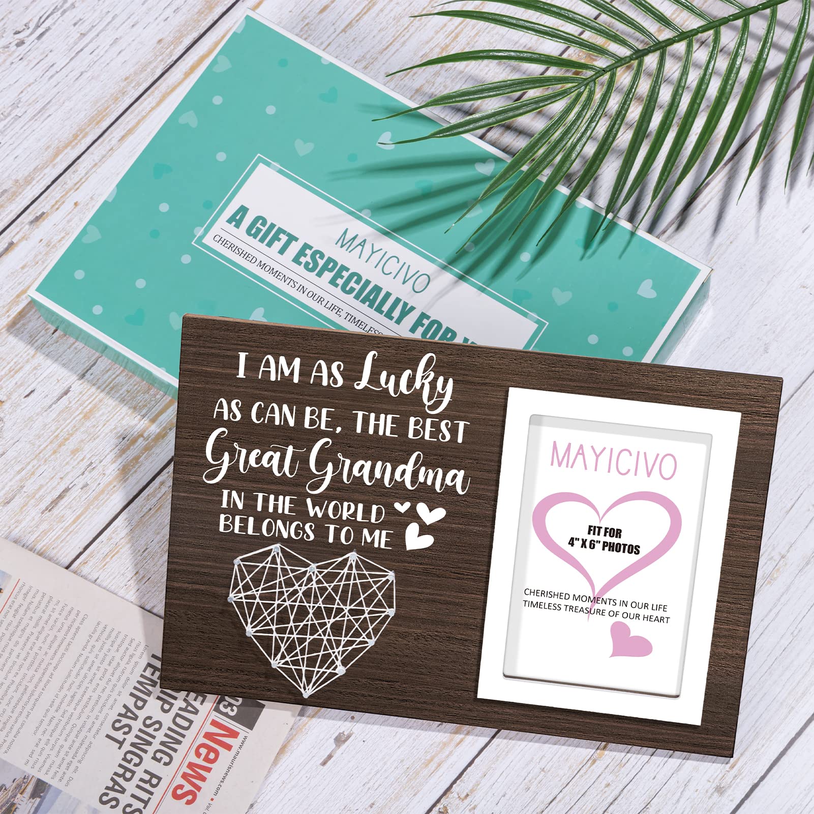 Great Grandma Mothers Day Gifts Picture Frame, Birthday Gifts for Great Grandma from Grandchildren, Best Great-Grandmother Gift Photo Frame Great-Grandmother Christmas Thanksgiving Gift - 4x6 Photo