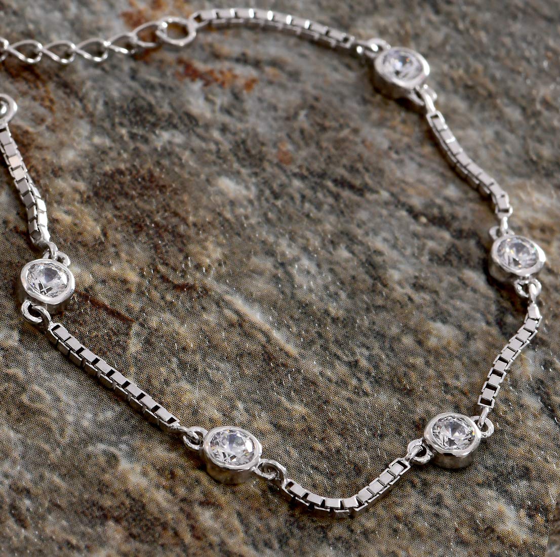 Clara Made with Swiss Zirconia 925 Sterling Silver Grazia Solitaire Bracelet Gift for Women and Girls 1
