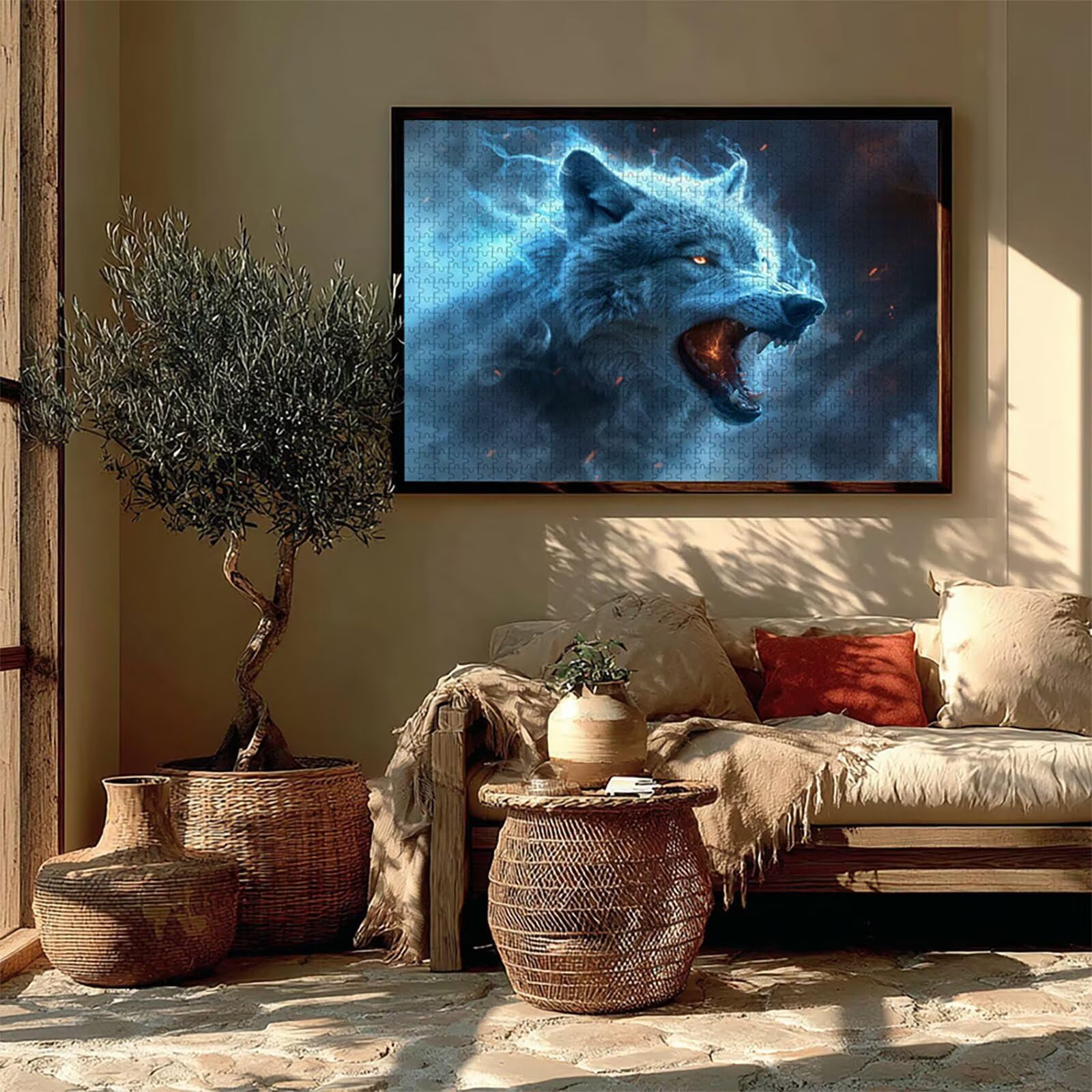 Animal Puzzle 4000 pièces Adultes, Puzzle Bois 141x87cm, Adultes Jeu éducatif Défi énigme avec Une Boîte d'emballage Exquise, Jeu Relaxant Détente Collection, Cadeau Fille, Decoration, (Bleu) 7-3001