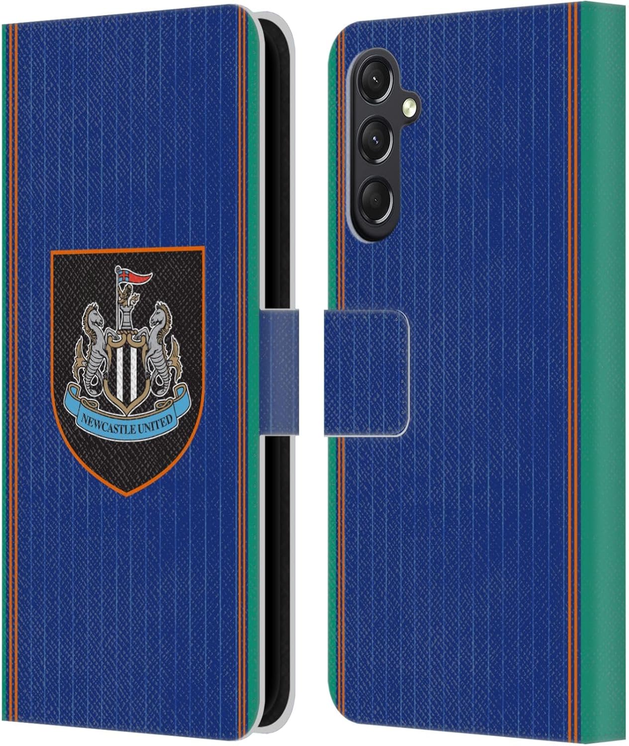 Head Case Designs Officially Licensed Newcastle United Football Club Third 2025/26 Crest Kit Leather Wallet Case Compatible with Samsung Galaxy A24 4G / M34 5G