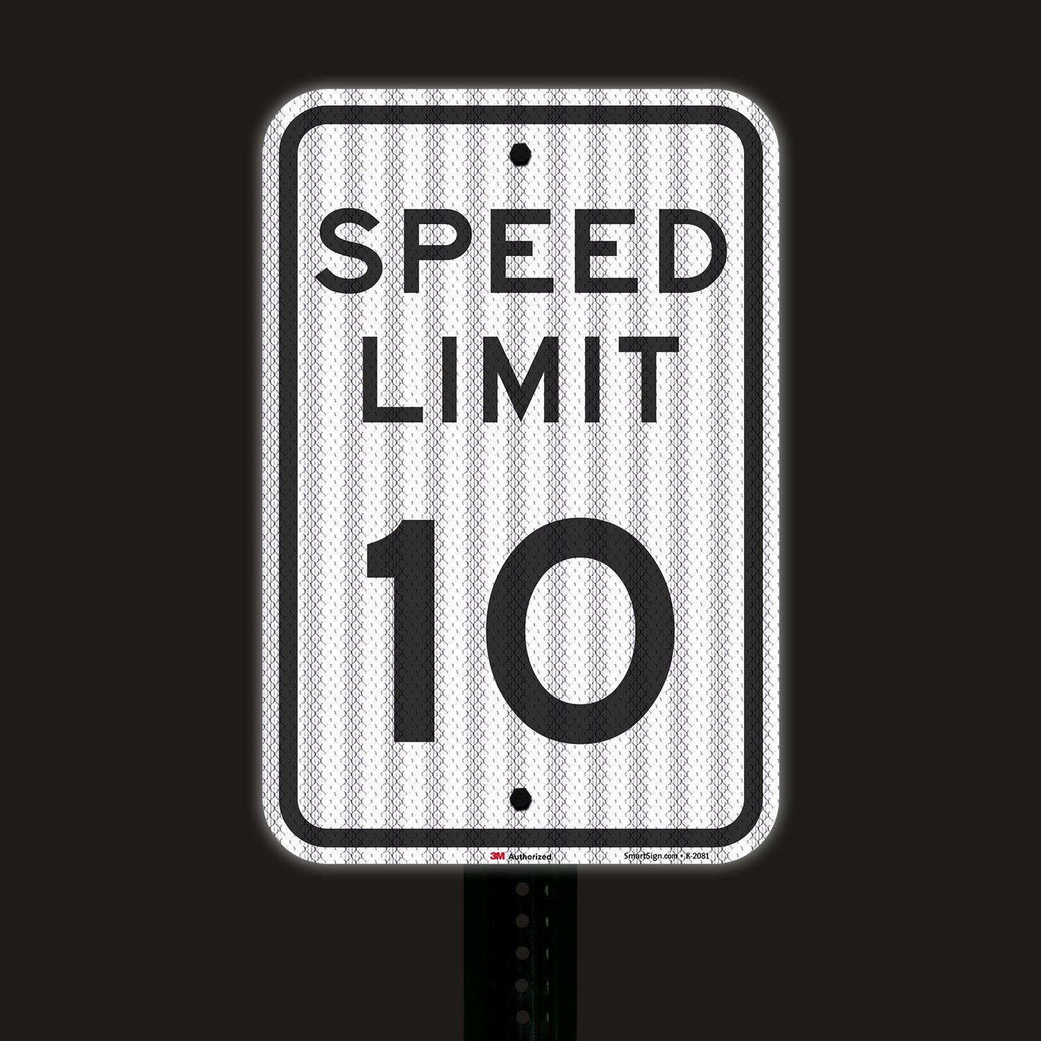 SmartSign - T1-1010-HI_12x18 Speed Limit 10 MPH Sign by | 12" x 18" 3M High Intensity Grade Reflective Aluminum