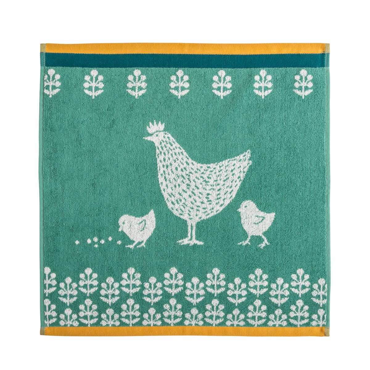 Coucke ""Cocotte-Vert"", Cotton terry hand towel. Designed in France.