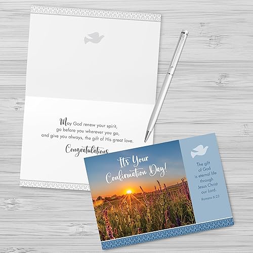 Miniatura 8 de Faithfully Yours Designer Greetings - Surtido de tarjetas inspiradoras de confirmación en caja, regalo del espíritu con versículos bíblicos de las