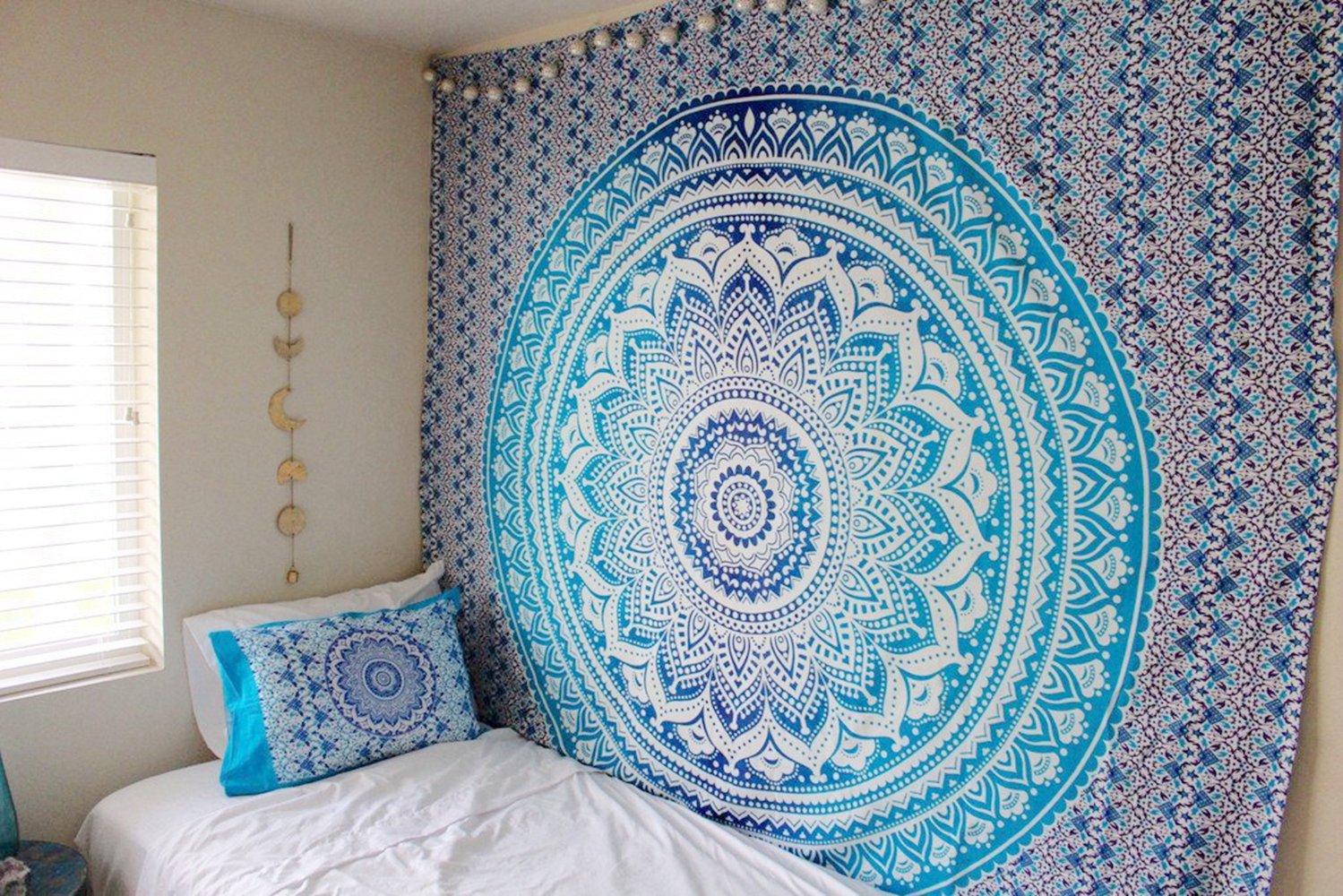 Tapestry Wall Hanging,Bohemian Hippie Tapestries indian Dorm Decor Bedspread,Mandala Tapestry Unique Collection (51x59", blue)