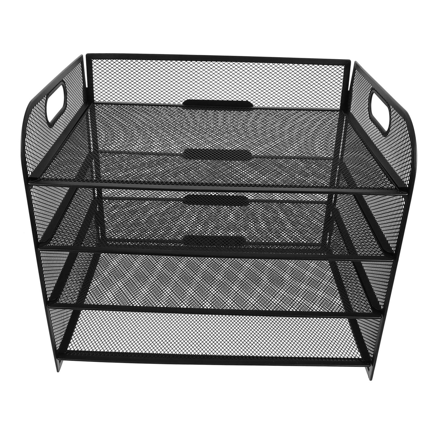 OSALADI 4livello Organizzatore per Documenti in Rete Metal Portadocumenti con Maniglia Struttura Quattro Organizer da Scrivania per Ufficio e Scuola