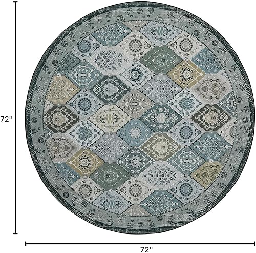 Miniatura 536 de Phantoscope Vintage Collection - Alfombra de área de 8 x 10 pies, alfombra grande para sala de estar, lavable, bohemio, antideslizante