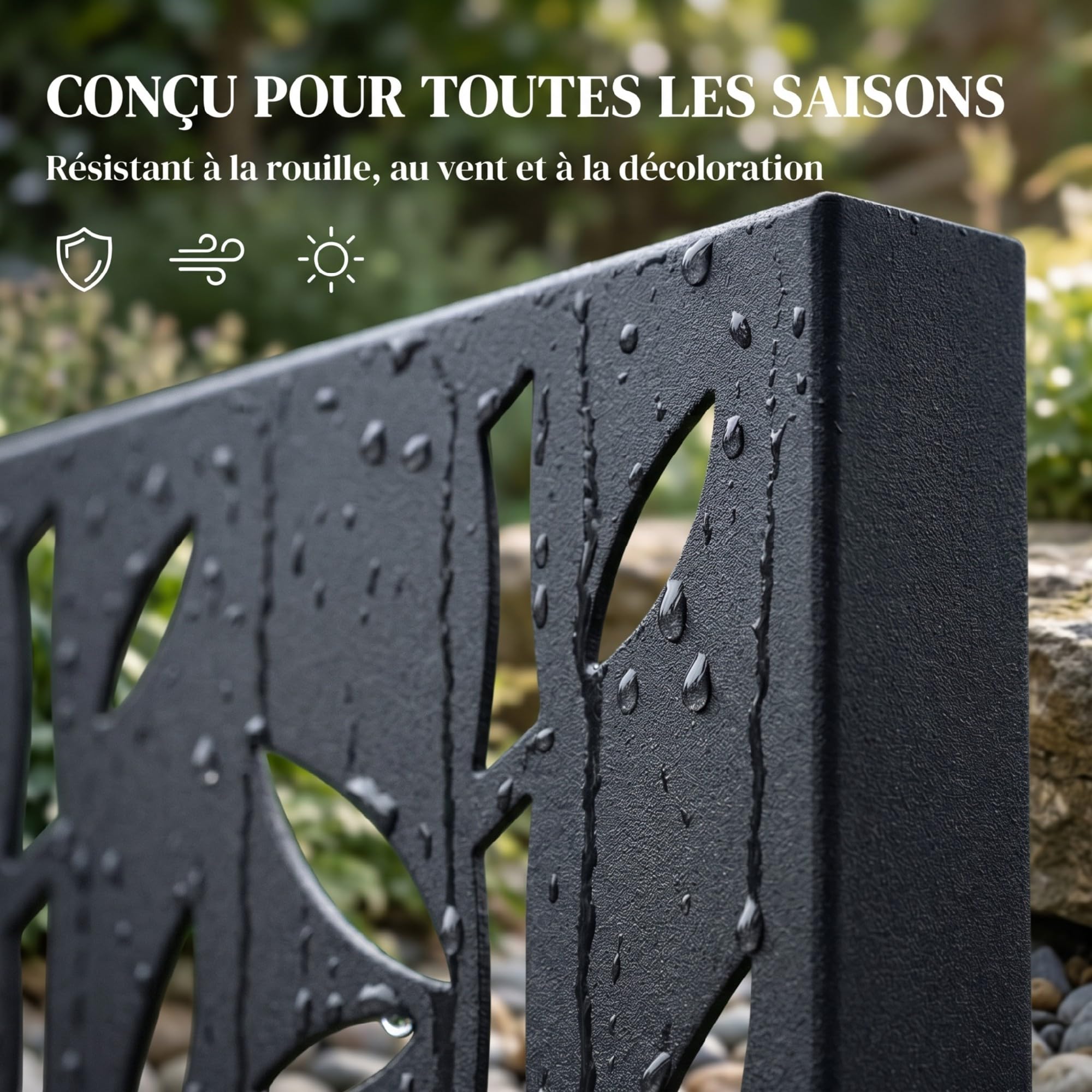 Outsunny Panneau Brise Vue décoratif Extérieur, 92 x 40 x 192 cm, Noir