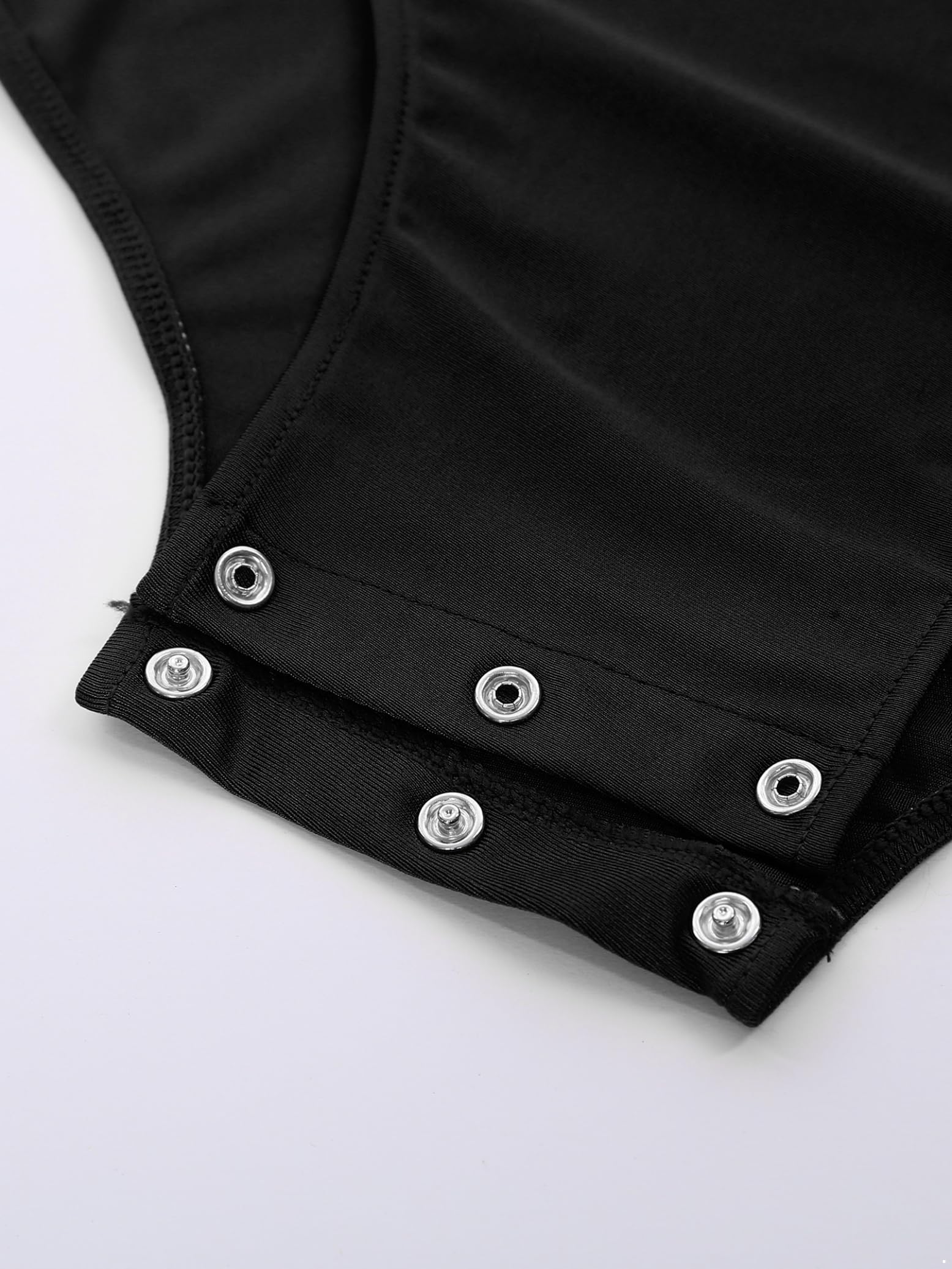 Hedmy Herren Latein Tanzbody Glitzer Mesh Langarm Turnanzug Trikot Gymnastik Lateinamerikanische Tanzkleidung Leotard