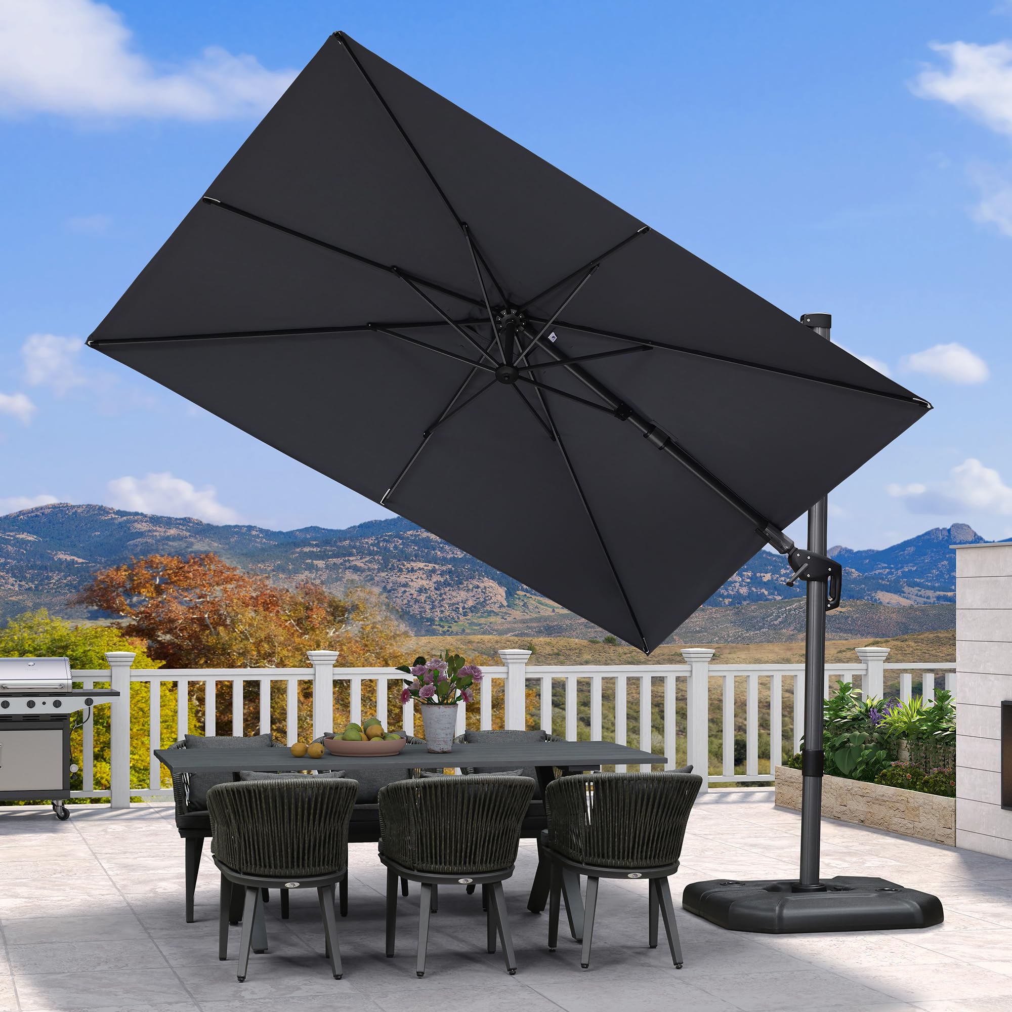 PURPLE LEAF 6x10 Cantilever Umbrella