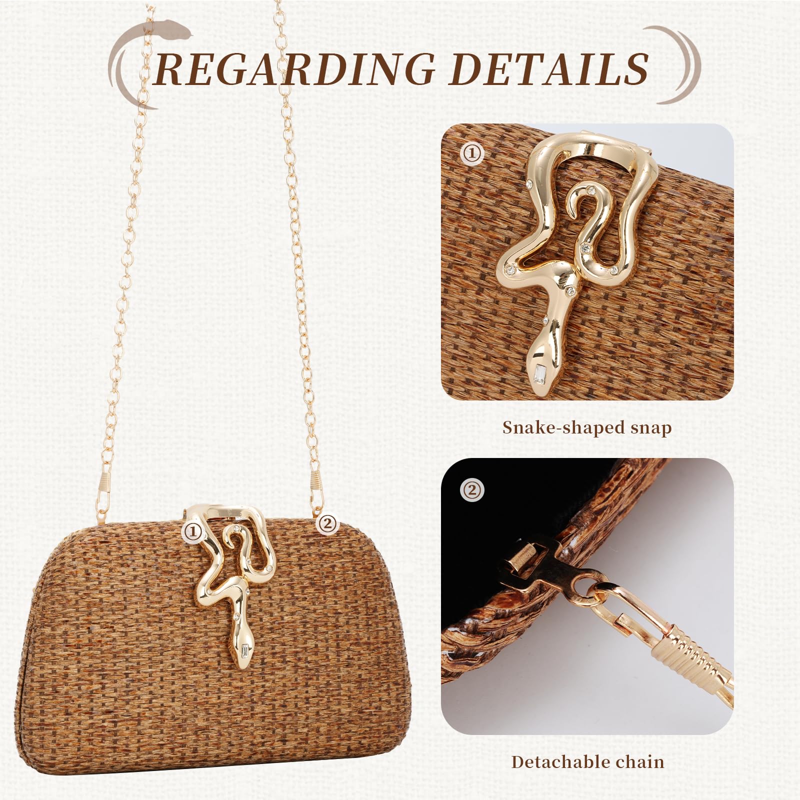 Bolso de Mano de paja de Verano para Mujer Bolso de Playa Tejido Bolso de Noche para Vacaciones Boda Formal 2025