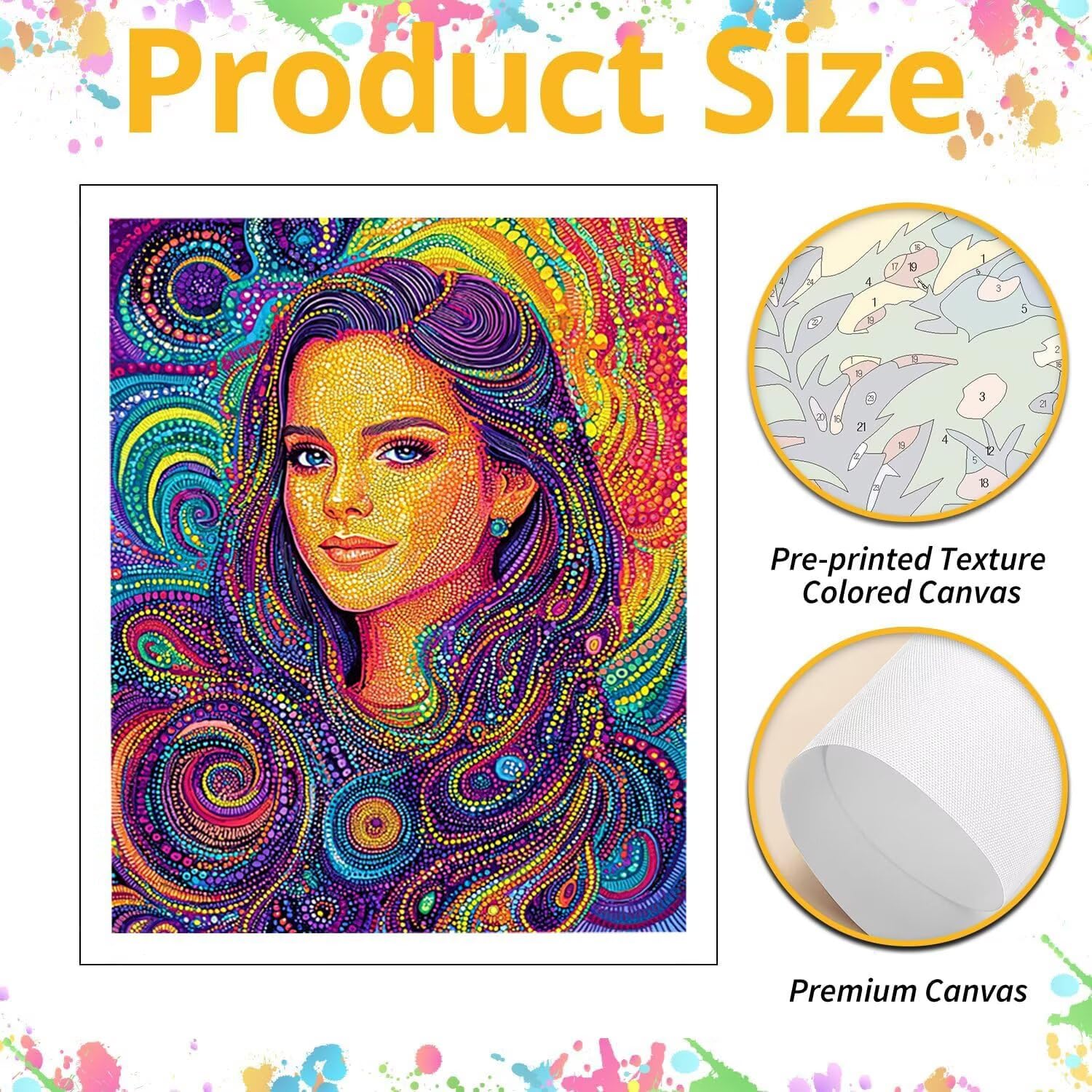 WEISHIWE Donna astratta Dipingere con i Numeri per Adulti, 70x90cm a-104 | Paint by Numbers Kit con Pennelli e Acrilico Pigmento, Fai da te Olio La Pittura di Numeri Kit, Decora la Casa, senza Cornice