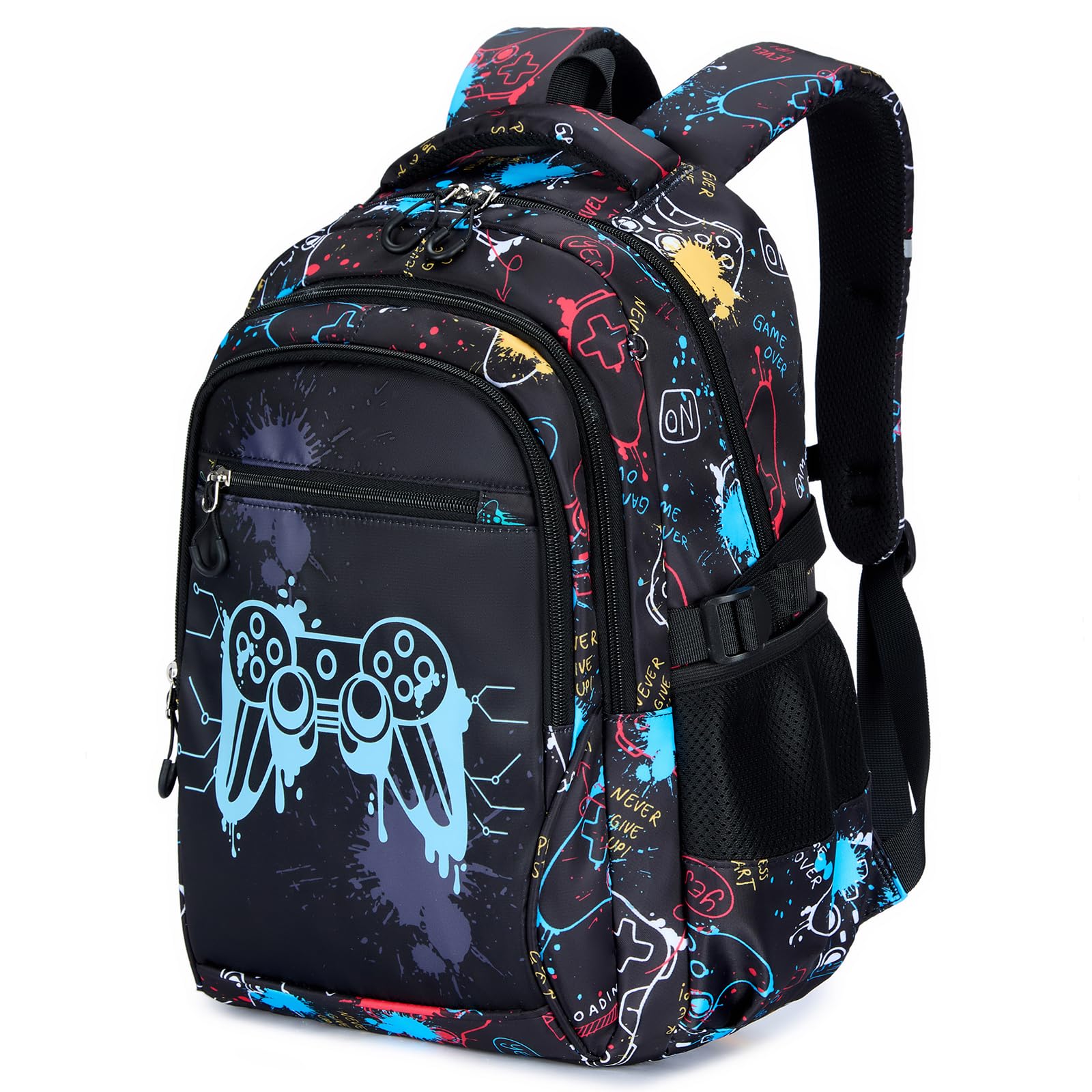 Amythe Cartable Garçon Primaire - Sac à Dos Garçon Collège Lumineux Nocturne avec Compartiment 15.6“ Pc, Ergonomique, Grand Sac D'école Loisirs Imperméable pour Ados 9-16 ans