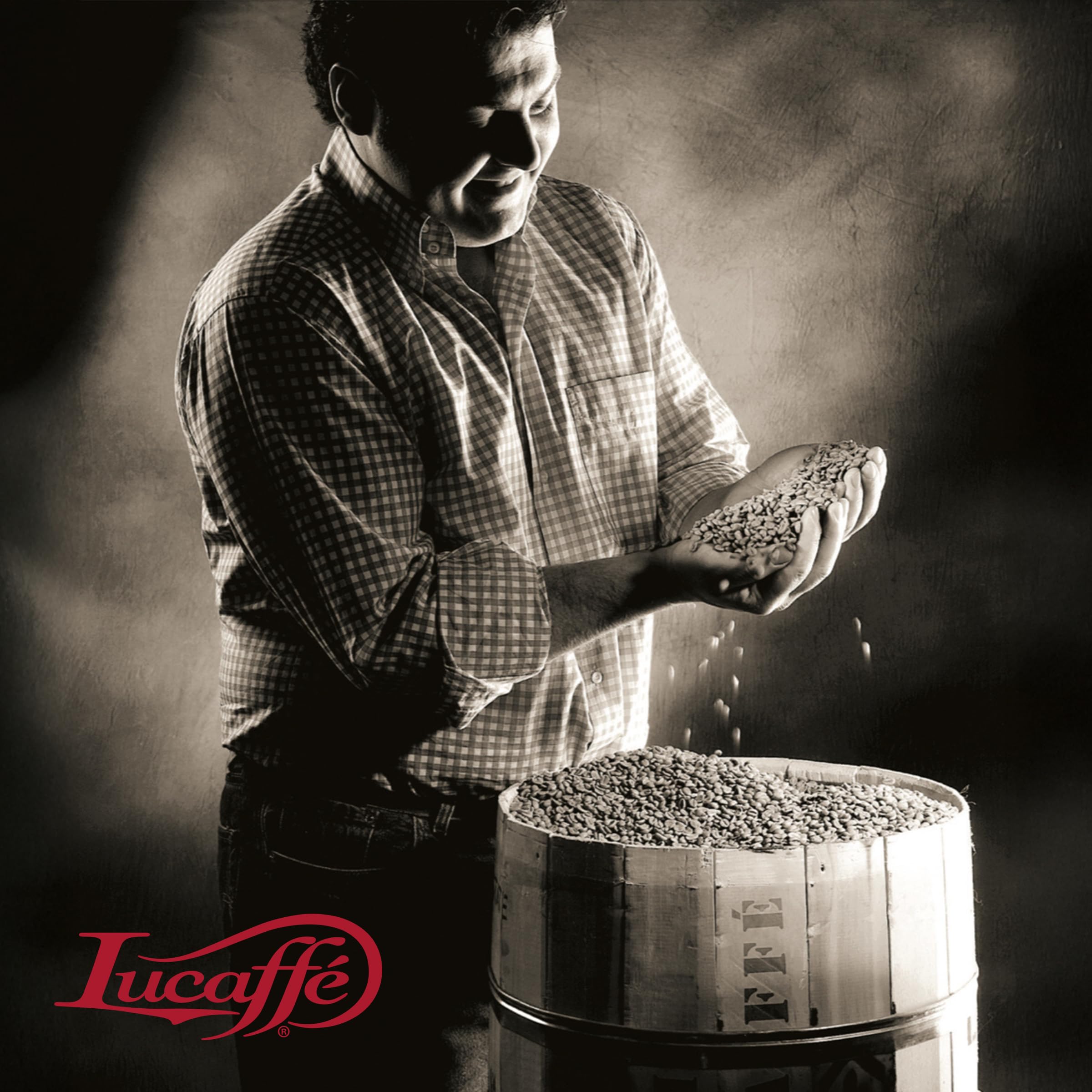 Lucaffè - Caffè in Grani Exquisit 1 Kg | Caffè in Chicchi Interi da macinare per Espresso | Tostatura Media | Gusto Squisito e Aromatico | Aroma Avvolgente