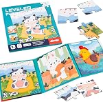 ASTARON Magnetic Puzzles for Toddlers, 12-16-20 Pieces Vehicle Learning Magnet Puzzles for Road Trip, Educational Travel Toys Car Plane Activities for Kids, Kids Birthday Gifts
