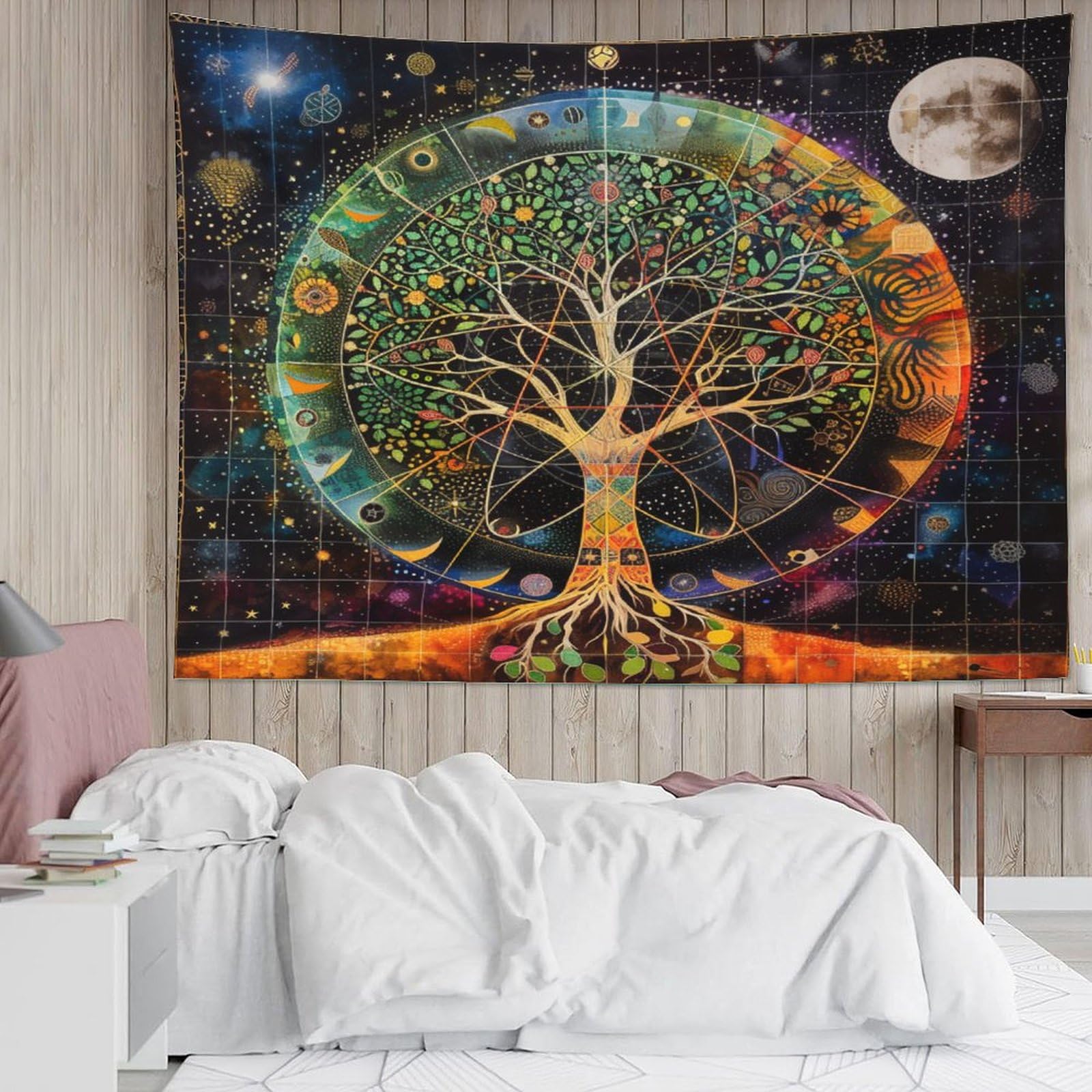 FXJALUIED L'arbre De Vie 3D Effet Tapisserie Décoration