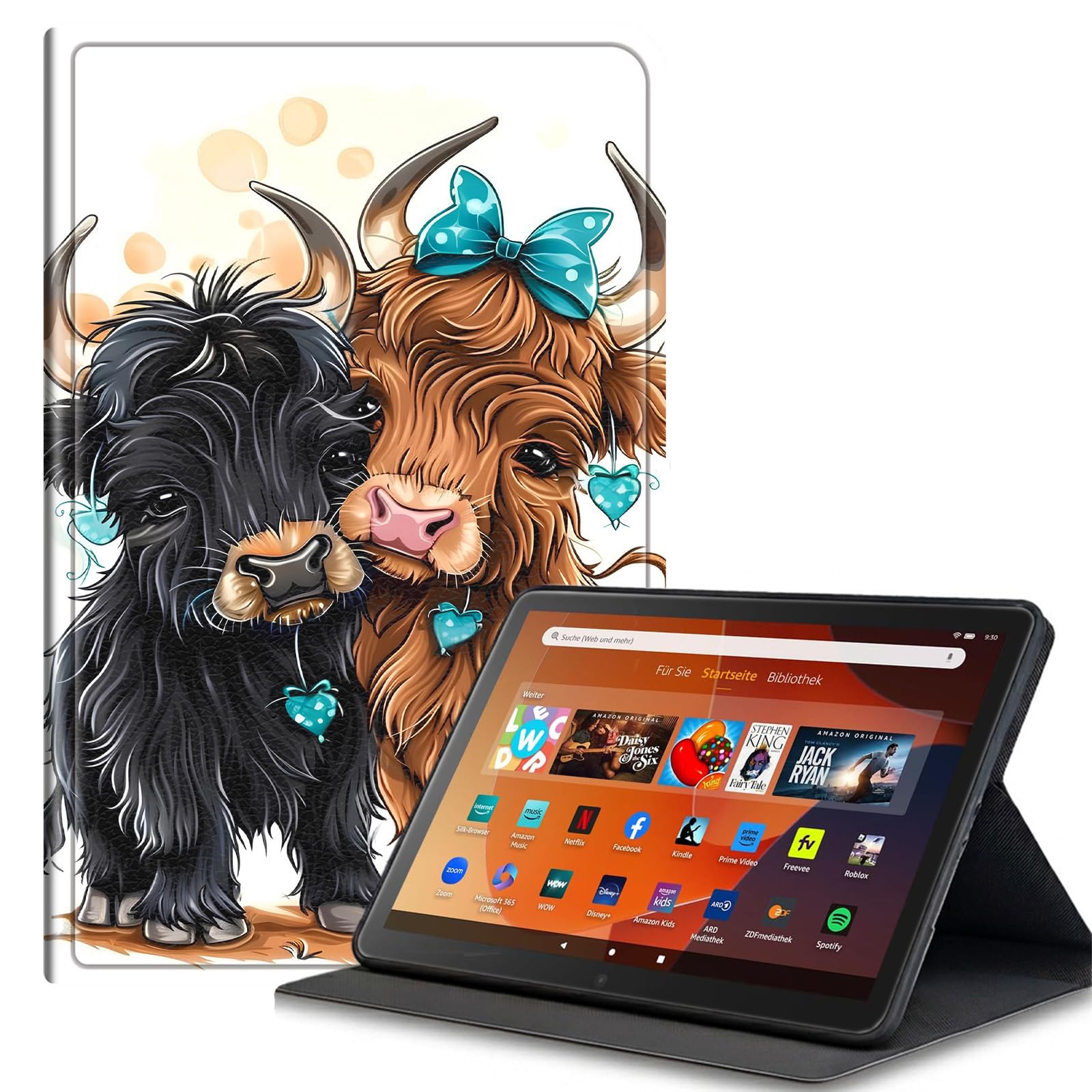 Funda para tablet Amazon Kindle Fire HD 10 (10.1 pulgadas, versión 2015/2017/2019), funda ligera de piel sintética con encendido y apagado automático, a prueba de golpes, duradera funda multiángulo