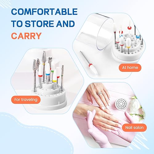 Miniatura 7 de Organizador de brocas para arte de uñas, 48 agujeros, caja de almacenamiento, soporte para exhibición, accesorios de manicura, herramientas de