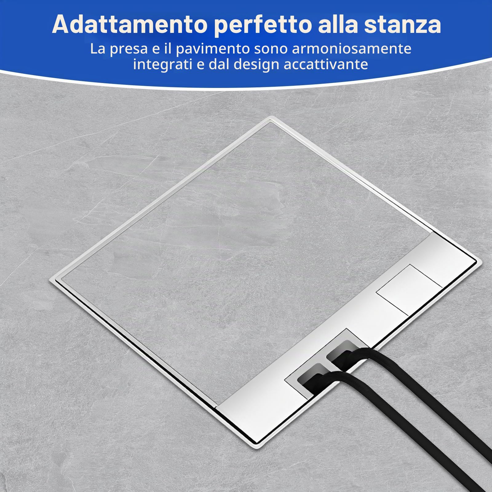 Scatola Di Prese Da Pavimento, Set Di Prese Da Pavimento In Acciaio Inox | Da 16 A E 4000 W, Presa Da Incasso Ca 250 V (2 Prese) Per Uffici, Hotel, Scuole