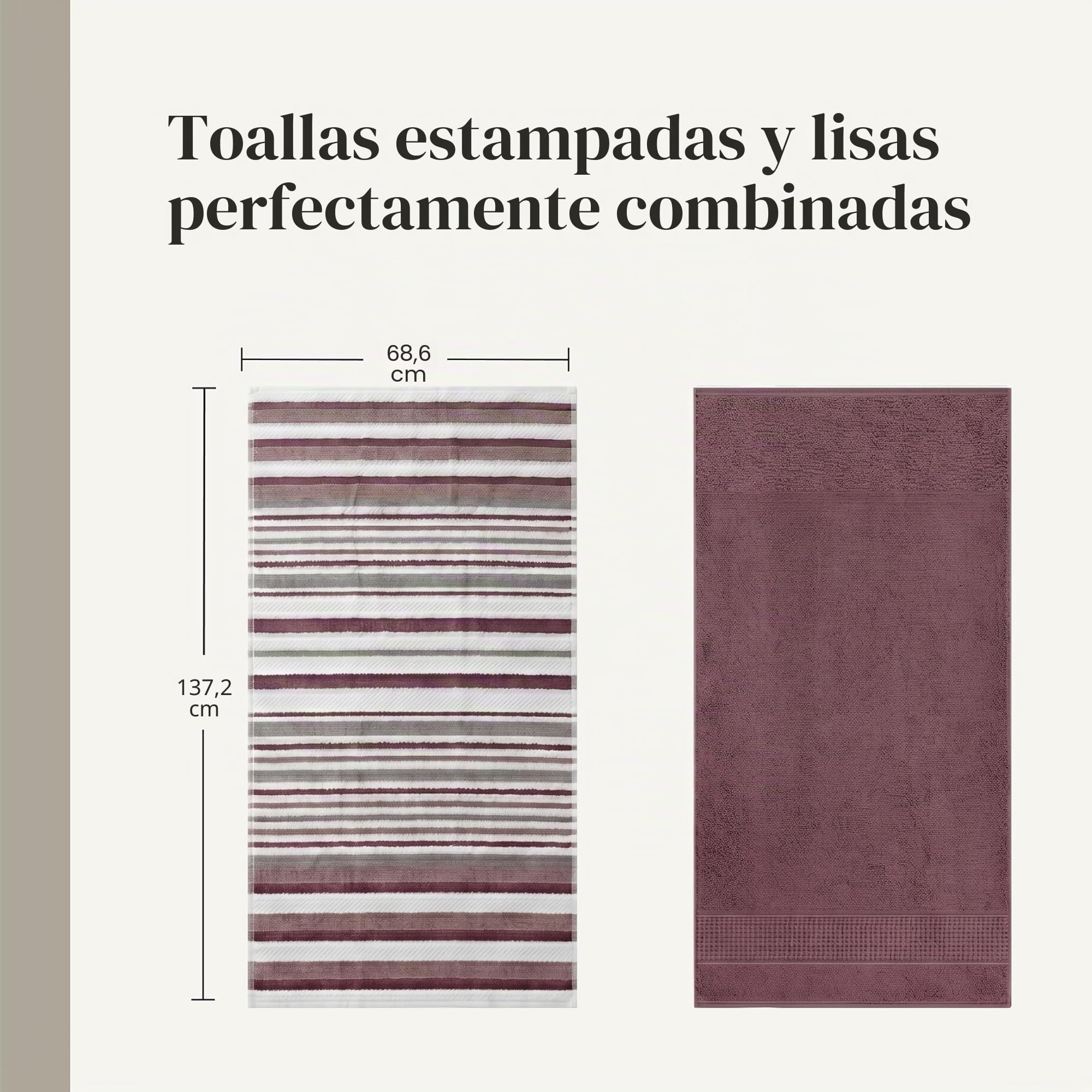 Modern Threads, Pax, Juego de Toallas Reversibles de Jacquard teñidas, Toallas de baño, Mano y paños, súper absorbentes y de Secado rápido, 100% algodón Peinado, 6 Unidades, Rosa Palisandro