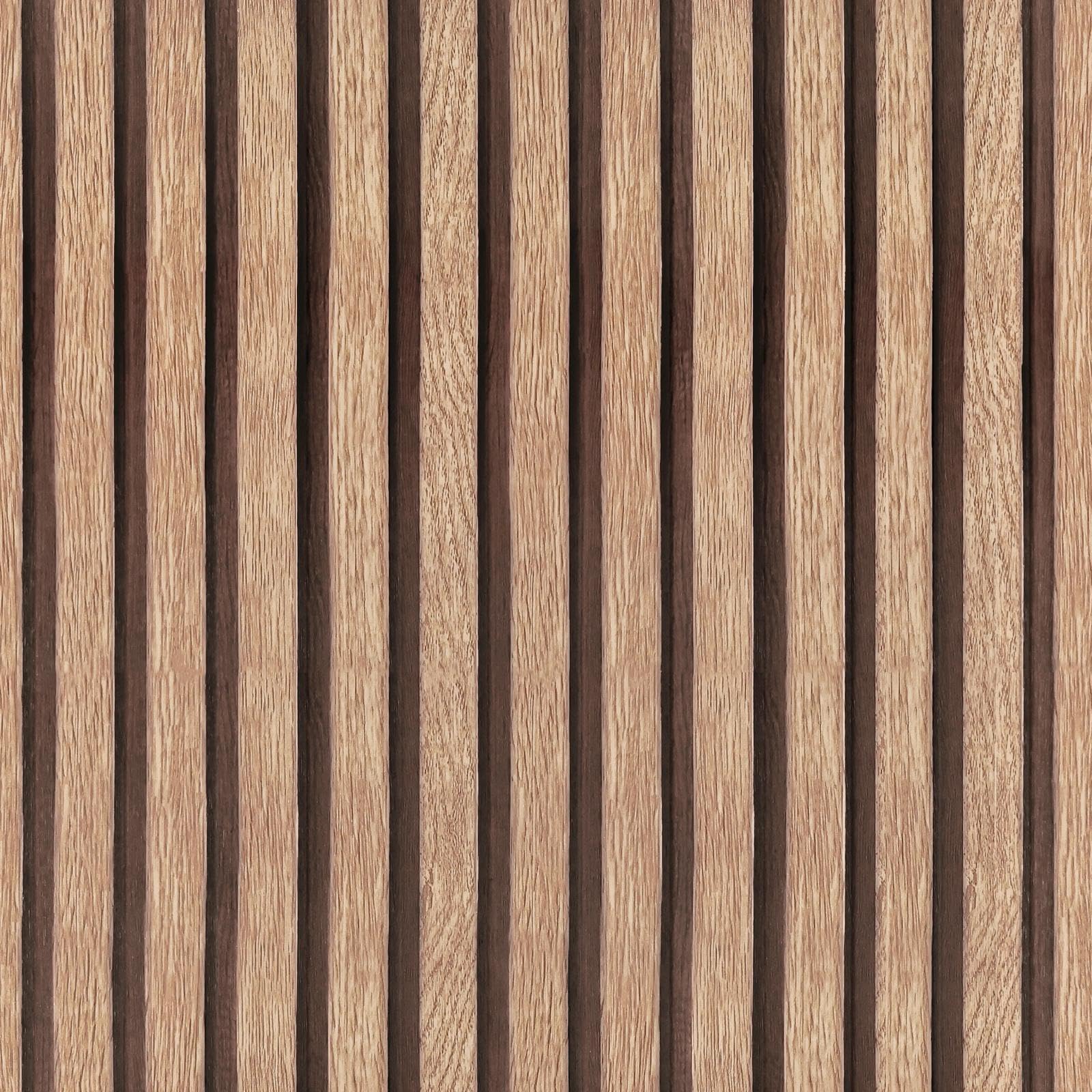 Tan Wood Slat Peel and Stick Wallpaper Vintage Contact Paper 44cm x 762cm Self Adhesive Removable Panel Wall Paper Roll for Living Room Bedroom