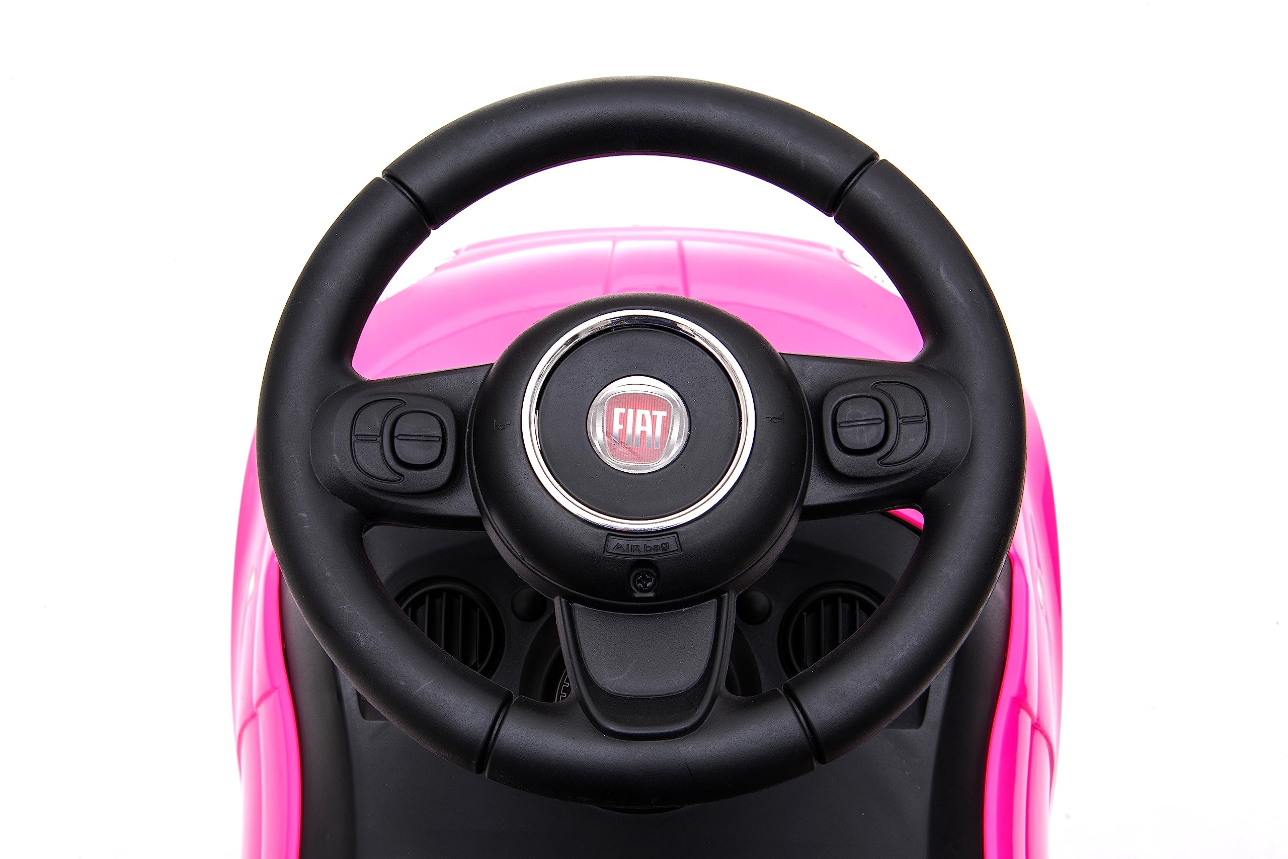 Primi Passi Macchinina Cavalcabile Fiat 500 per Bambini da 12 a 36 Mesi con Suoni e Clacson Sistema Antiribaltamento Vano Portaoggetti Schienale Gioco per Imparare a Camminare (Rosa)