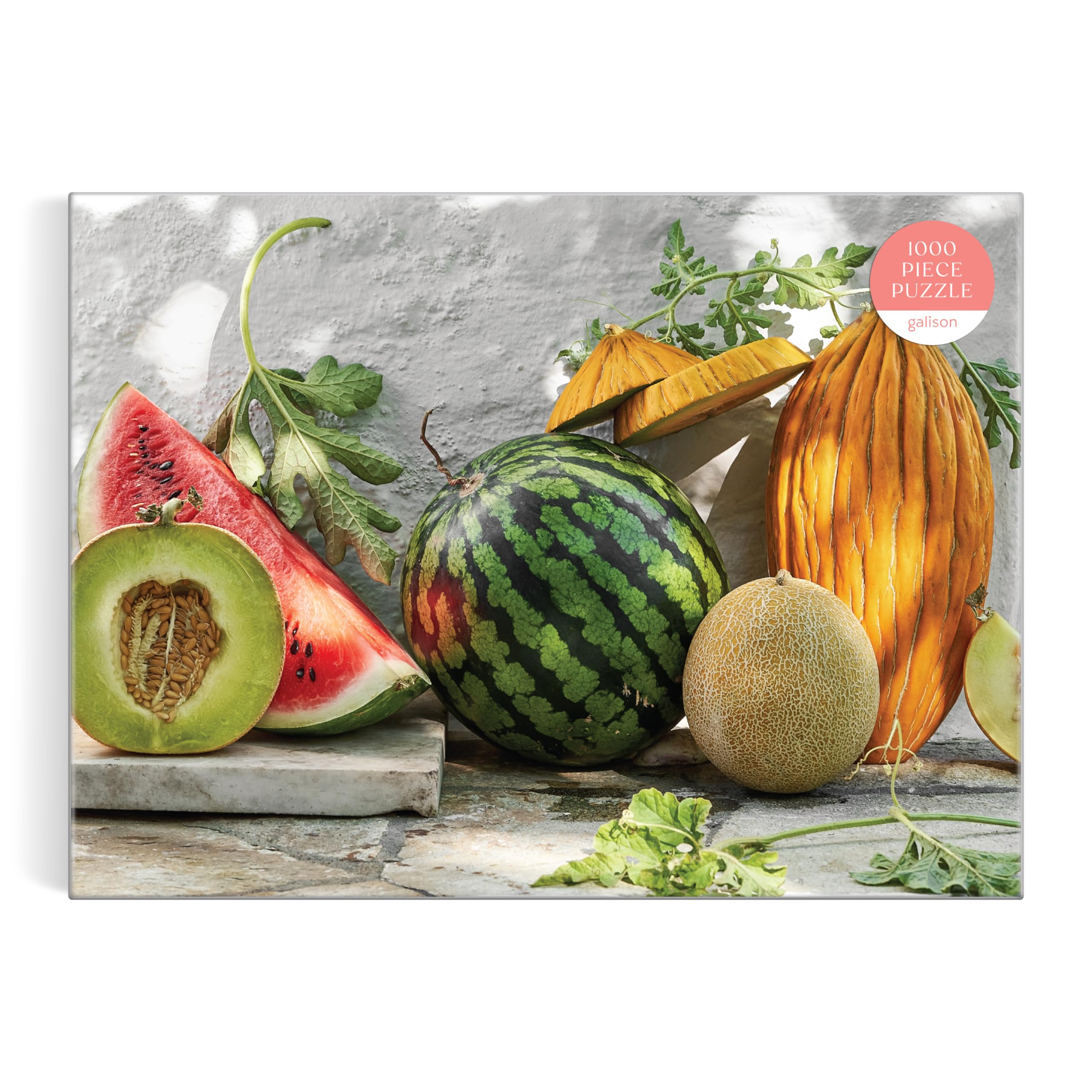Galison Melons From The Vine  1000 Piece Puzzle Featuring A Mediterranean Still Life Of Summer Melons