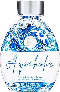 Ed Hardy Aquaholic Coconut Surge Tanning Lotion 13.5 oz - DHA-Free Natural Bronzer for Streak-Free Glow & Firm Skin