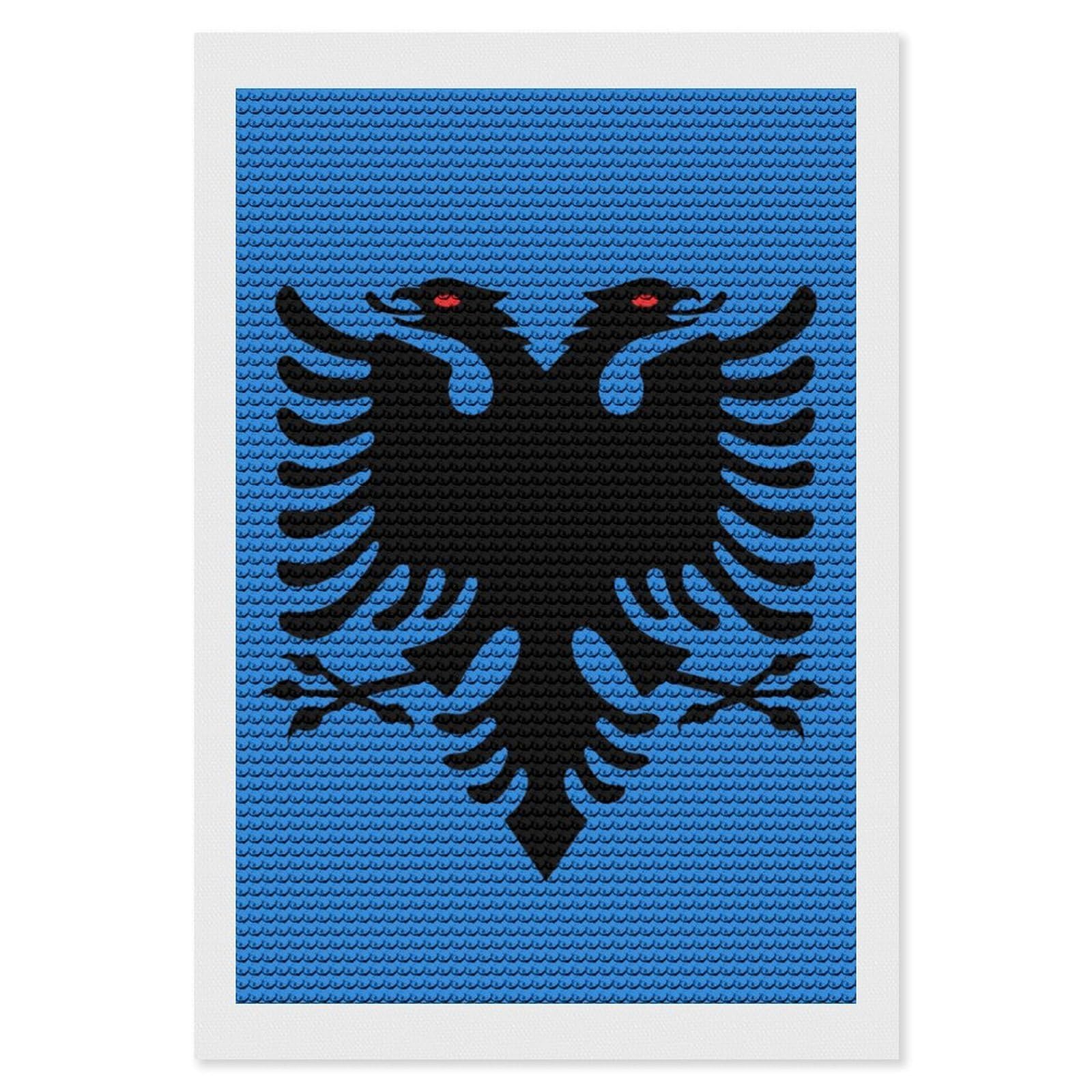 Nclqvjxzkhw Style Albania Flag Diamond Art Painting For Adult Round Diamonds Pictures Arts Crafts Home Wall Decor 8"X12"
