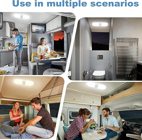 Miniatura 7 de XPORTION Luces LED para caravana de 800 lúmenes, luces de RV de 12 V, súper brillantes, 180 LED, lámpara de cúpula con interruptor de