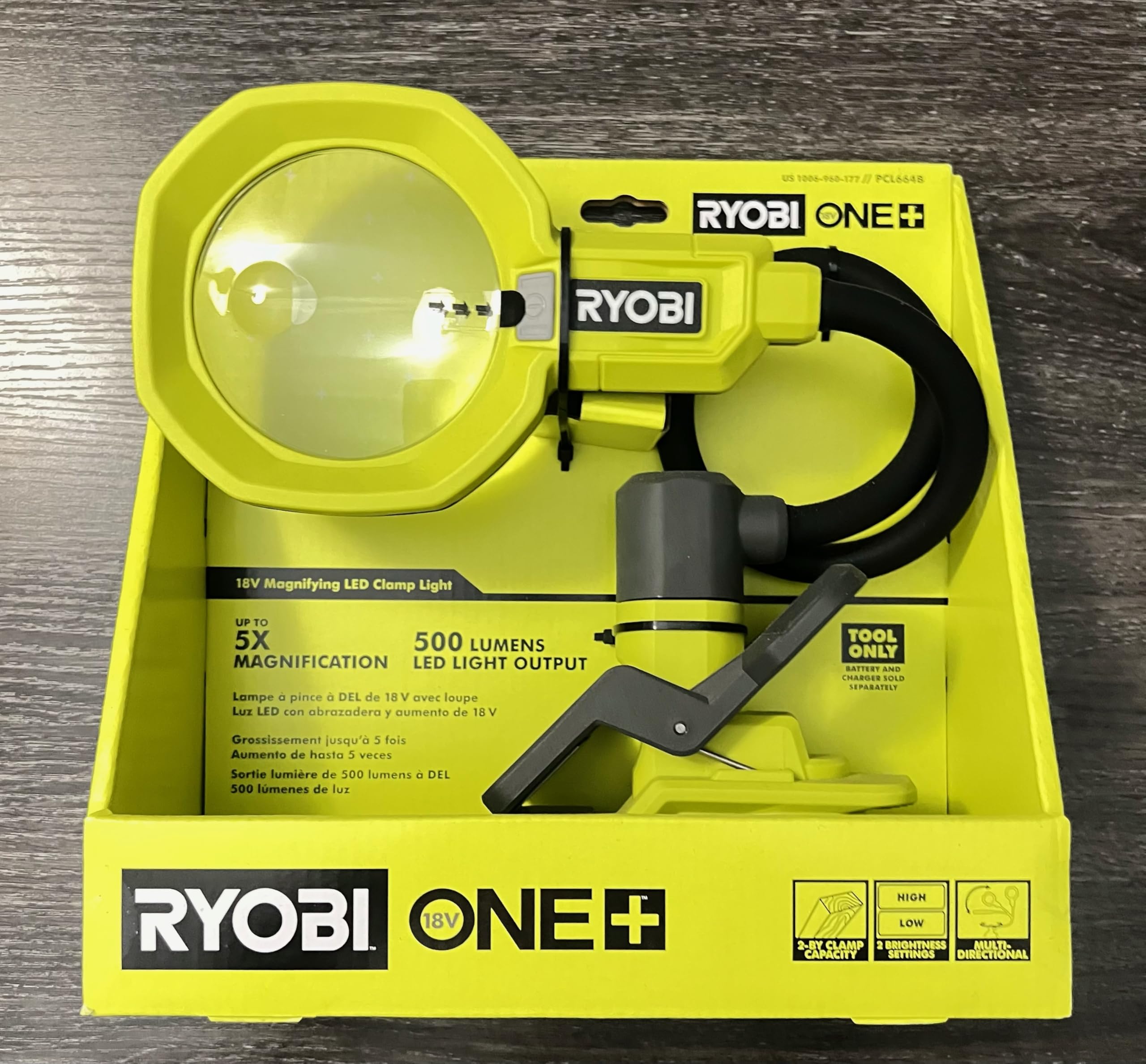Amazon.com: RYOBI ONE+ 18V LED Magnifying Clamp Light (Tool Only