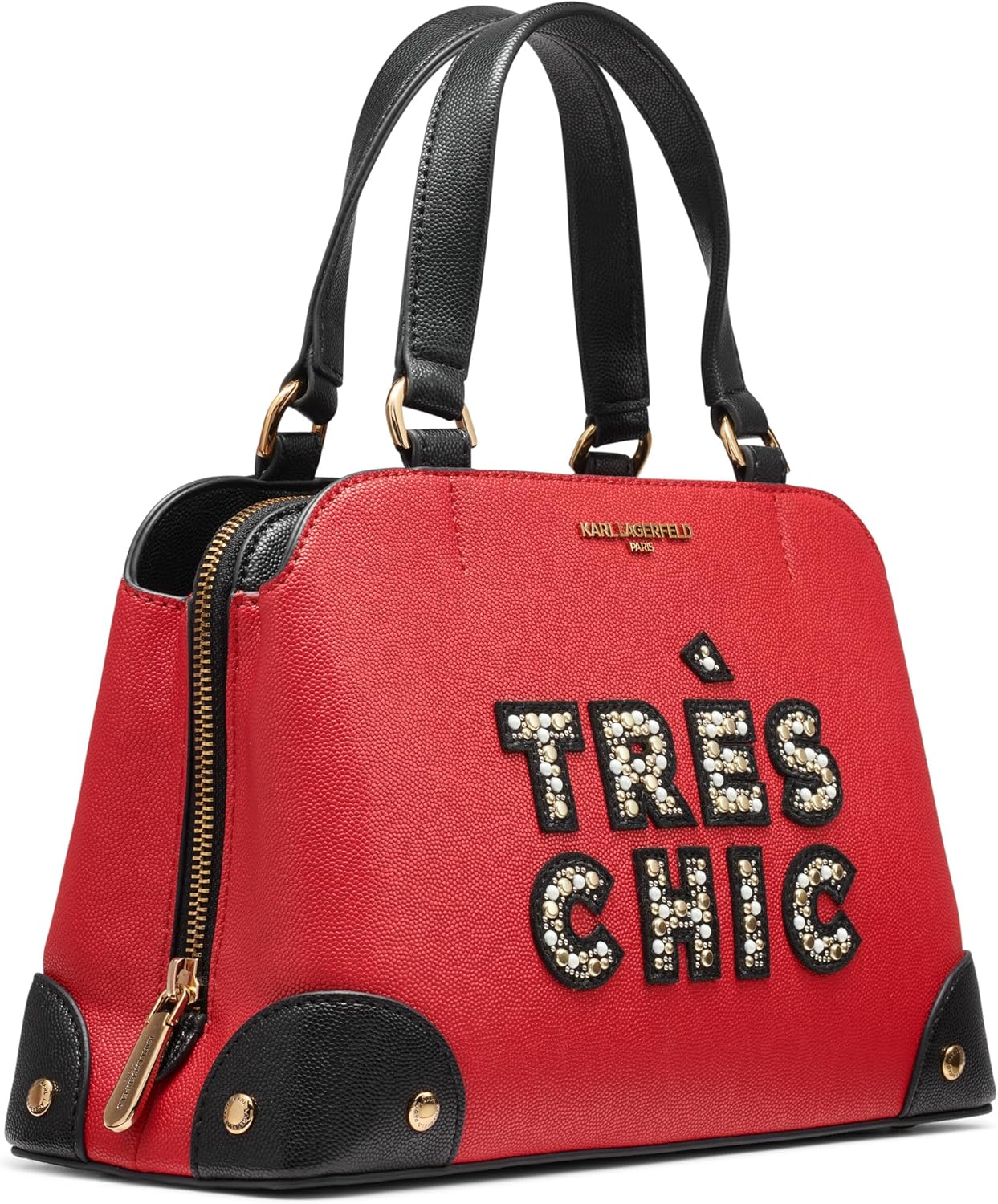 KARL LAGERFELD Paris Women's Handbags Satchel, Crimson, One Size