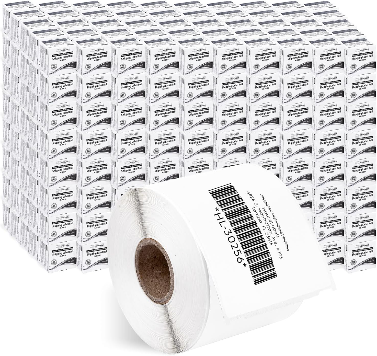 HOUSELABELS Compatible DYMO 30256 Shipping Labels (2-5/16" x 4"), Strong Permanent Adhesive, Compatible with DYMO LW 450, 4XL, Rollo & Zebra Desktop Printers, 400 Rolls /120000 Labels