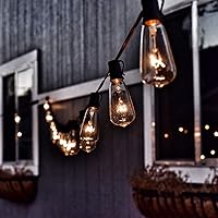 Vista 3 de Paquete de 25 bombillas Edison de repuesto, 7 vatios, base de candelabro E12 ST40, bombillas de vidrio transparente de repuesto para luces de cadena