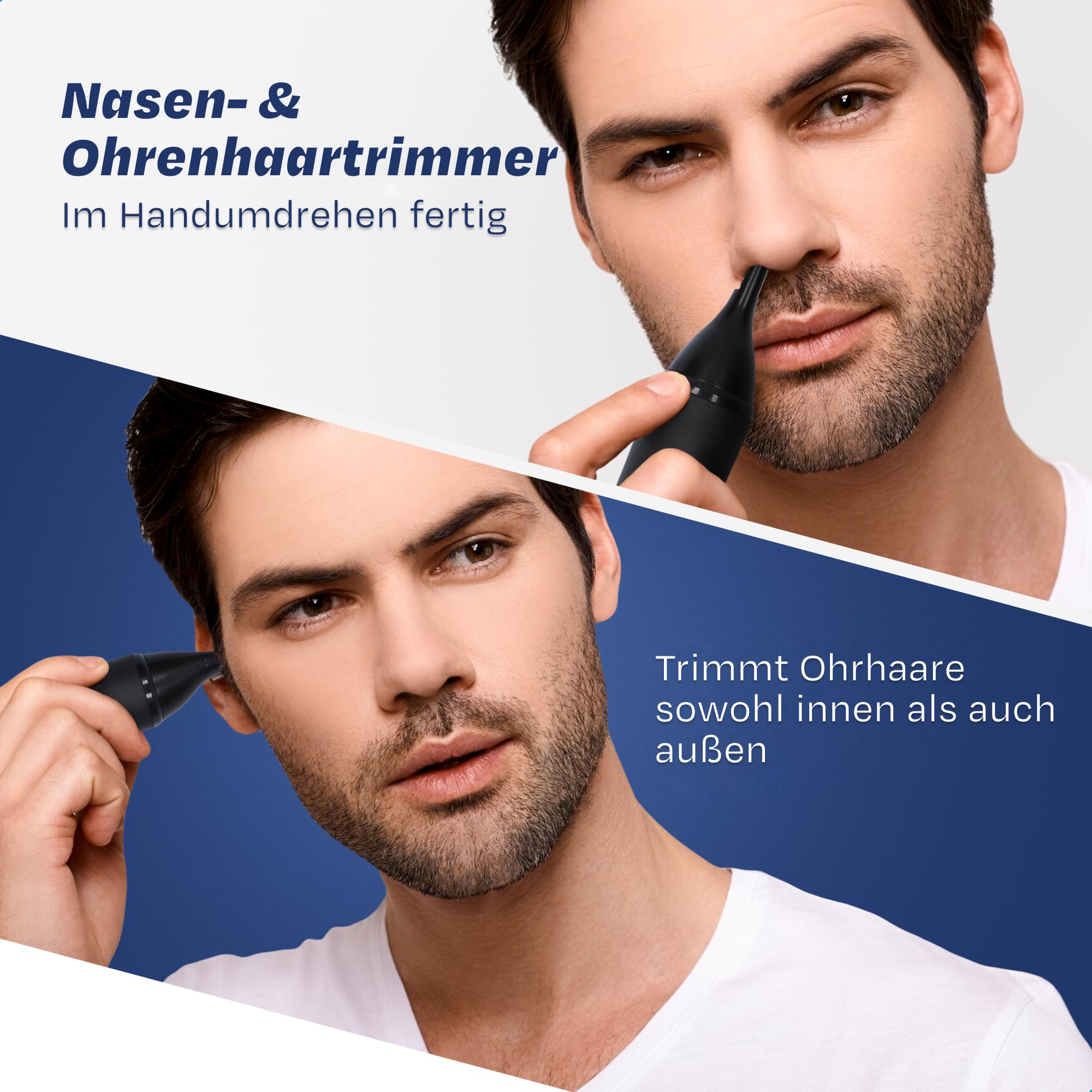 SnoutScraper® 2.0 Nasenhaartrimmer Herren 3-in-1 – Nasen- & Ohrhaarentferner, Augenbrauentrimmer, Präzisionstrimmer mit SafeShave™, USB-C Akku, 90 Min. Laufzeit, IPX5