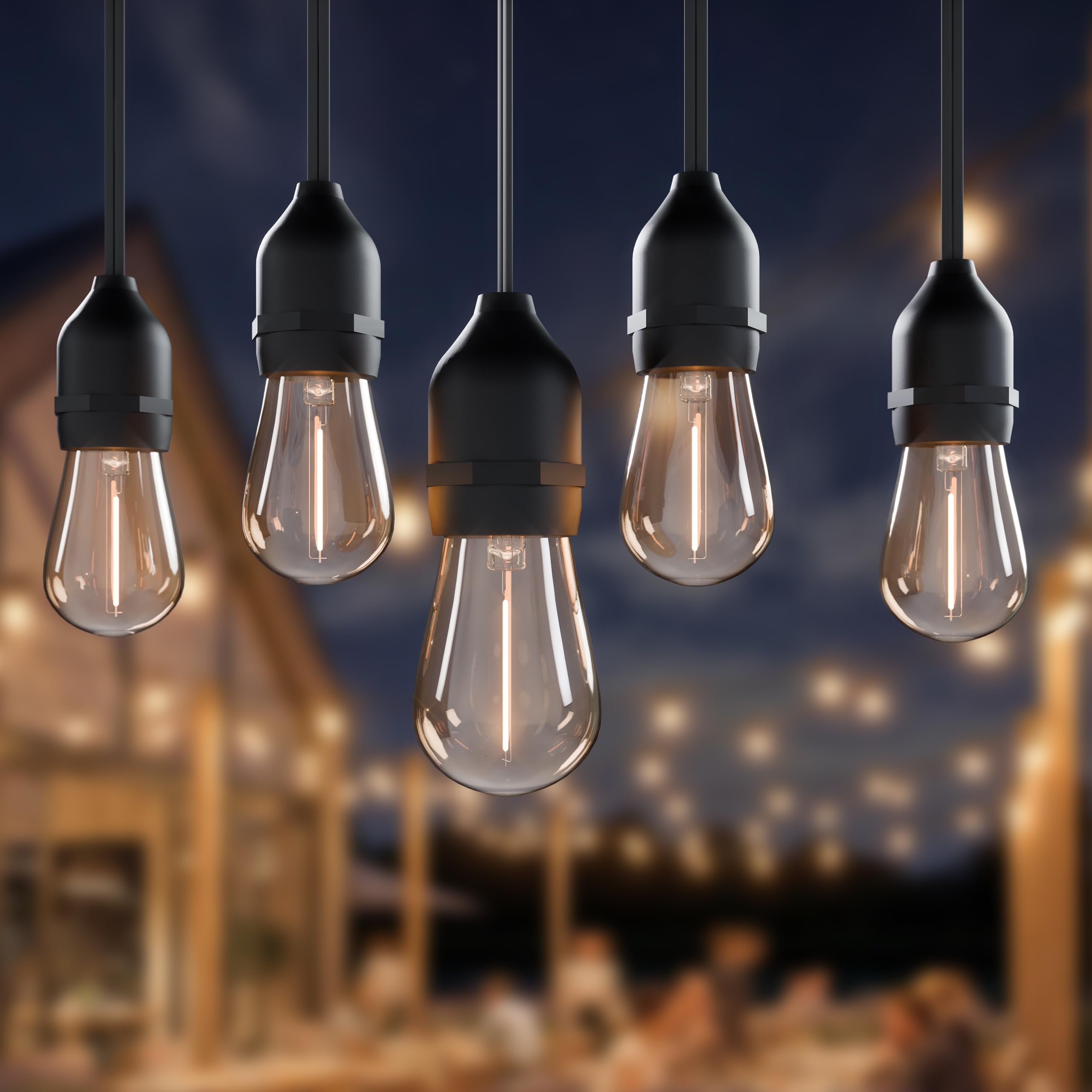 Lichterkette Außen Outdoor LED Strom,20M Außenbeleuchtung mit Stecker, 20 Glühbirnen, IP65 Wasserdicht Wetterfest Lichterkette Glühbirnen für Garten Terrasse Party Weihnachten, Warmweiß,2 Ersatzbirnen
