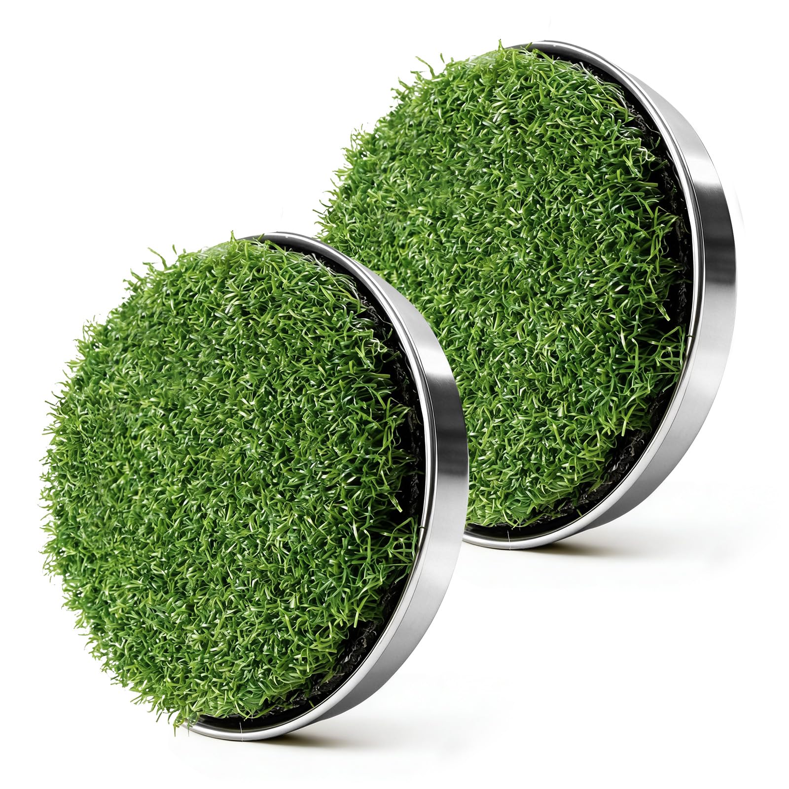 FINGER TEN Golf Hole Cup Lawn Golf Accessories 1 or 2 Pack, 3.94 inch Putting Green Hole Cups with Heavy-Duty Metal Base for Backyard and Home Simulated Lawn & Outdoor Putting Green Practice (2 Pack)