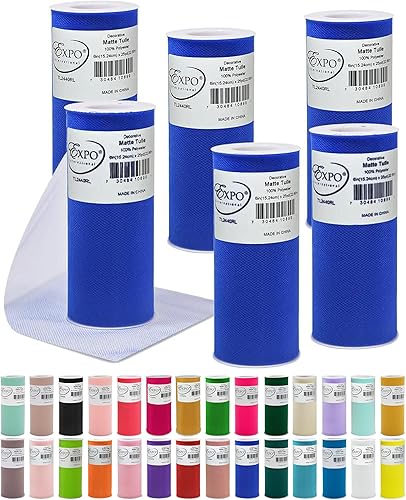 Miniatura 50 de Expo International Tul mate decorativo, tela de tul de poliéster ligero para tutús, disfraces y decoraciones de fiestas, lavable, fácil de usar, 6