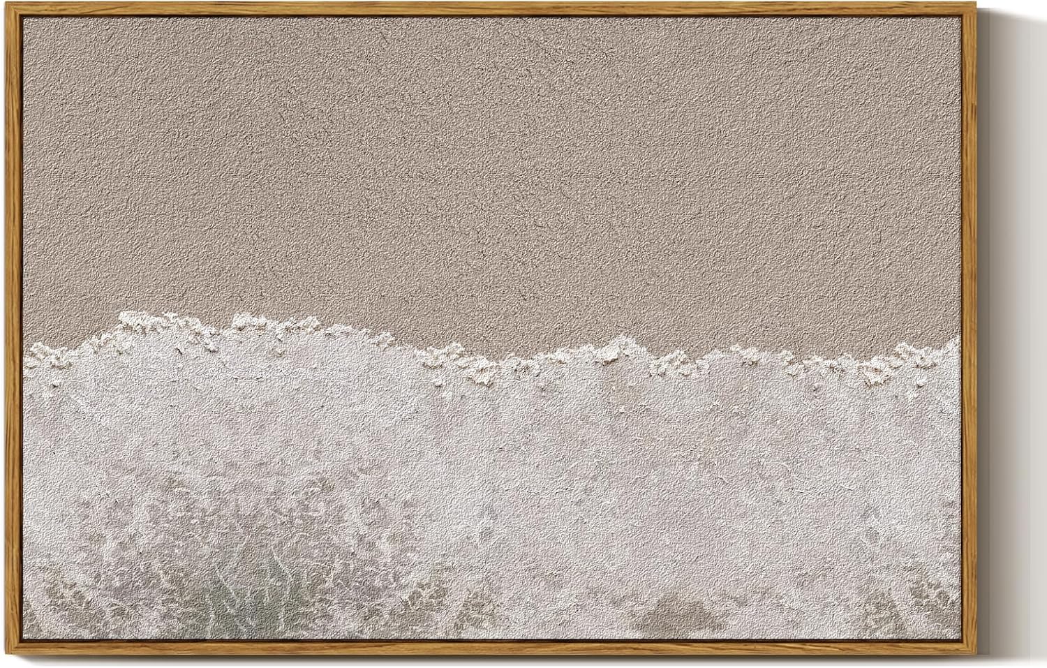 ARPEOTCY Large Framed Canvas Wall Art, 24x36 Inch, Modern Minimalist Coastal Beach Art Prints, Contemporary Neutral Decor for Living Room Hallway Bedroom Fireplace, Sandstone Textured Decor Coastal Abstraction 36L" x 24W"