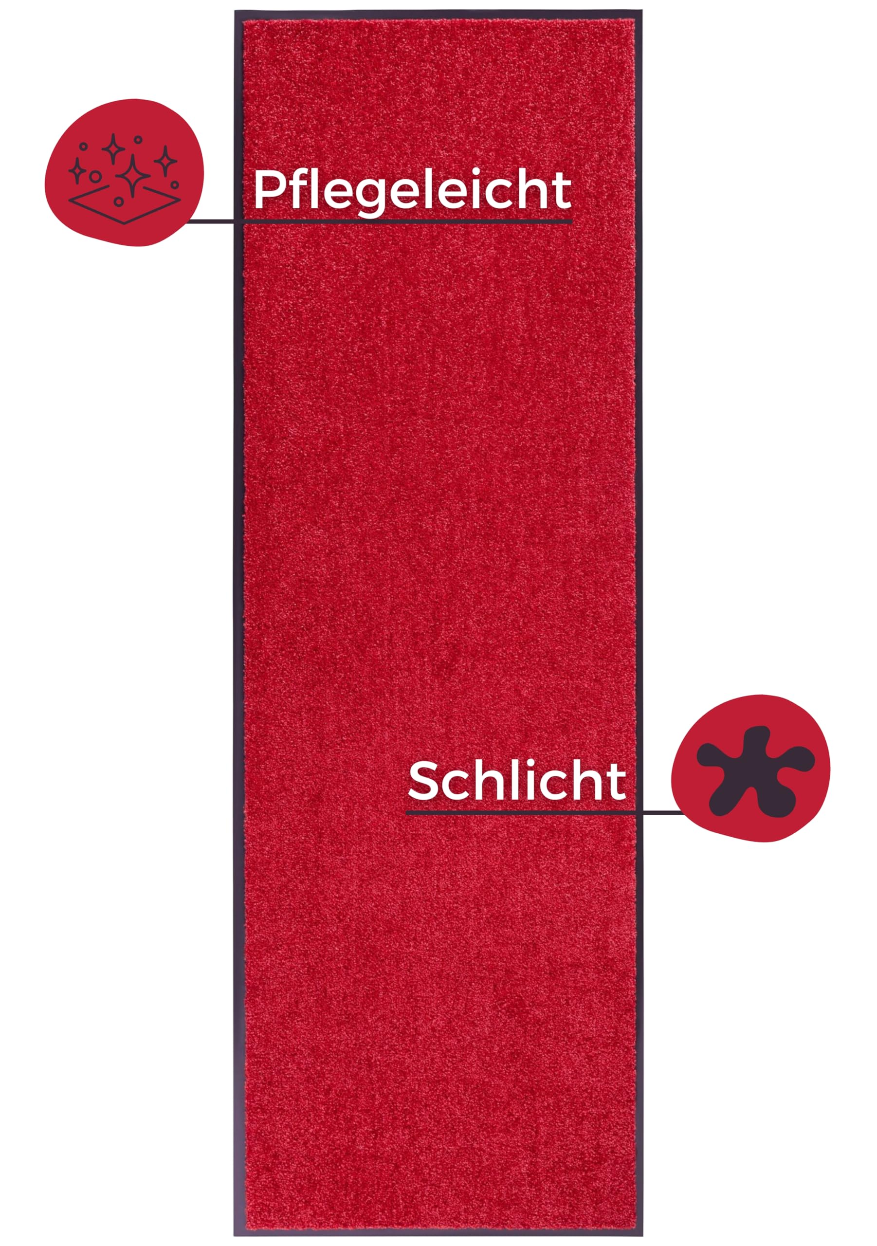 Hanse Home - Zerbino lavabile, 60 x 90 cm, colore: Rosso lampone
