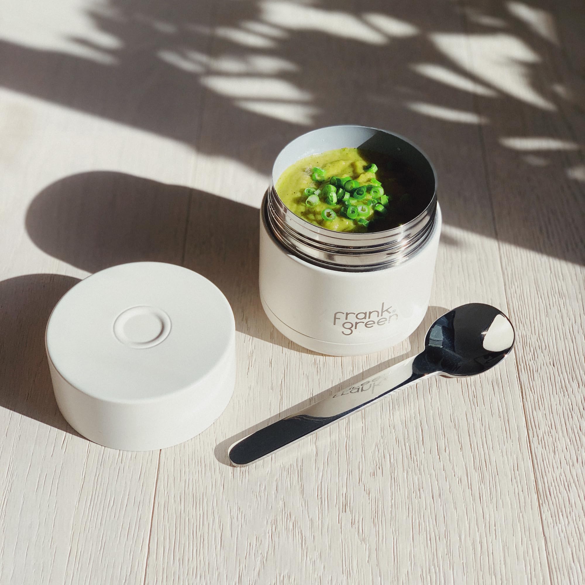 frank green Thermos in acciaio inox, contenitore termico a tripla parete di alta qualità, per cibi caldi e freddi, a prova di perdite, contenitore per zuppe e alimenti, nuvola, 283,5 g