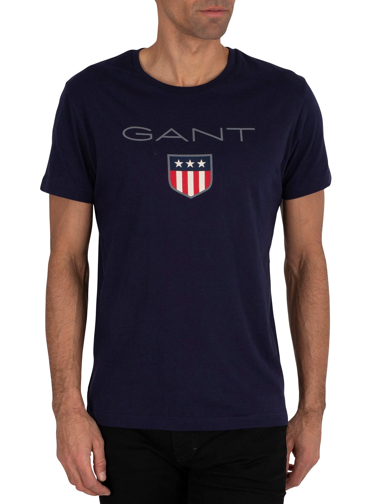 GANT Men's Reg Archive Shield SS T-Shirt, Evening Blue, XL