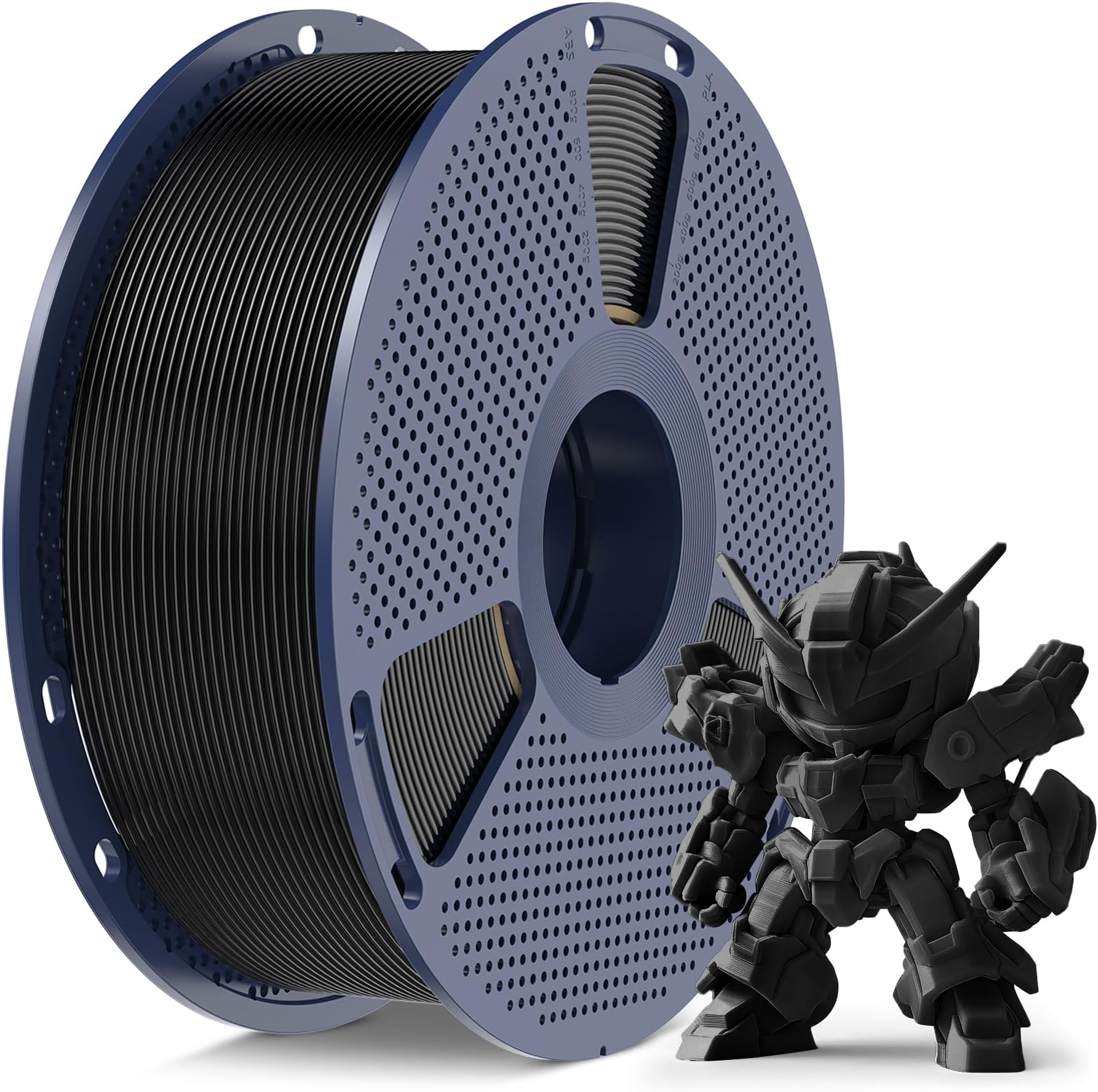 High Speed PLA Meta Filament, 1KG PLA 3D Printer Filament 1.75mm, Tougher Neatly Wound 3D Filament, Dimensional Accuracy +/- 0.02 mm, Fits for Most FDM 3D Printers, 1KG Spool(2.2lbs), Black