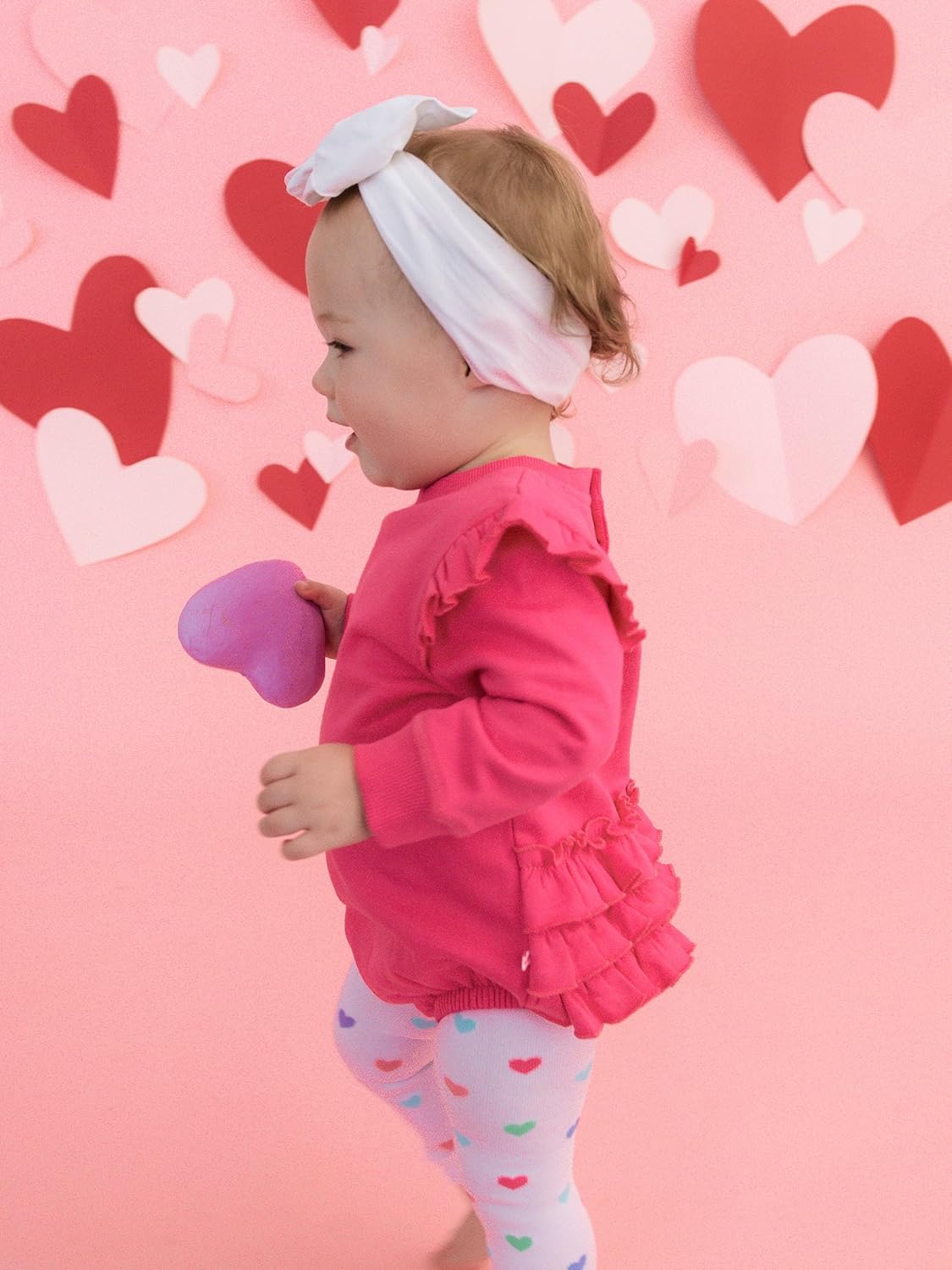 RuffleButts Baby/Toddler Girls Flutter Sleeve Sweatshirt Bubble Romper with Snaps