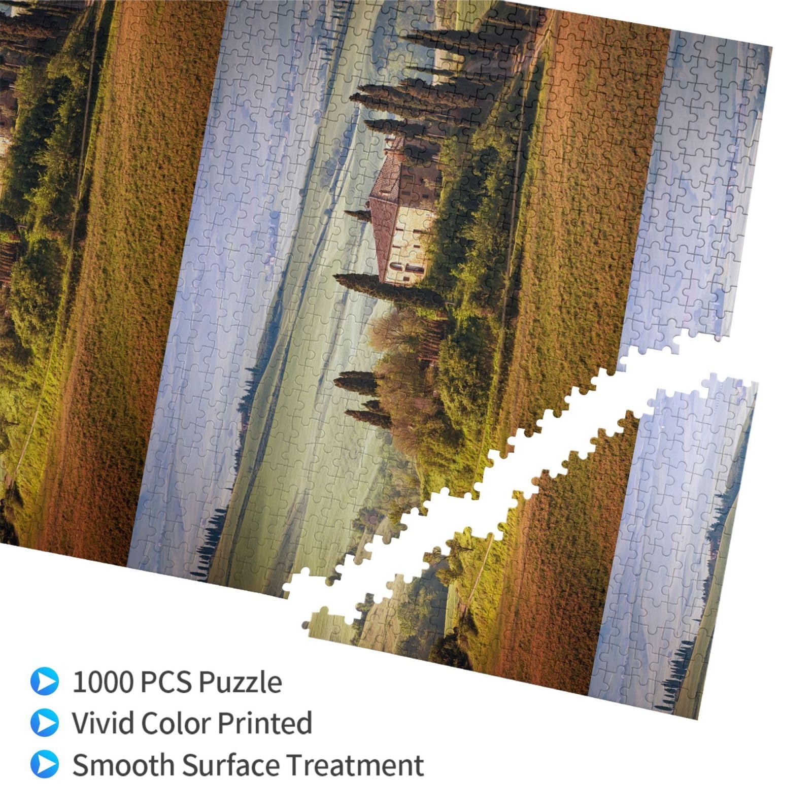 Toscana vista da pietra Antico villaggio di Montepulciano Italia in una giornata nuvolosa Natura, 1000 pezzi Puzzle per adulti Puzzle impegnativi, puzzle