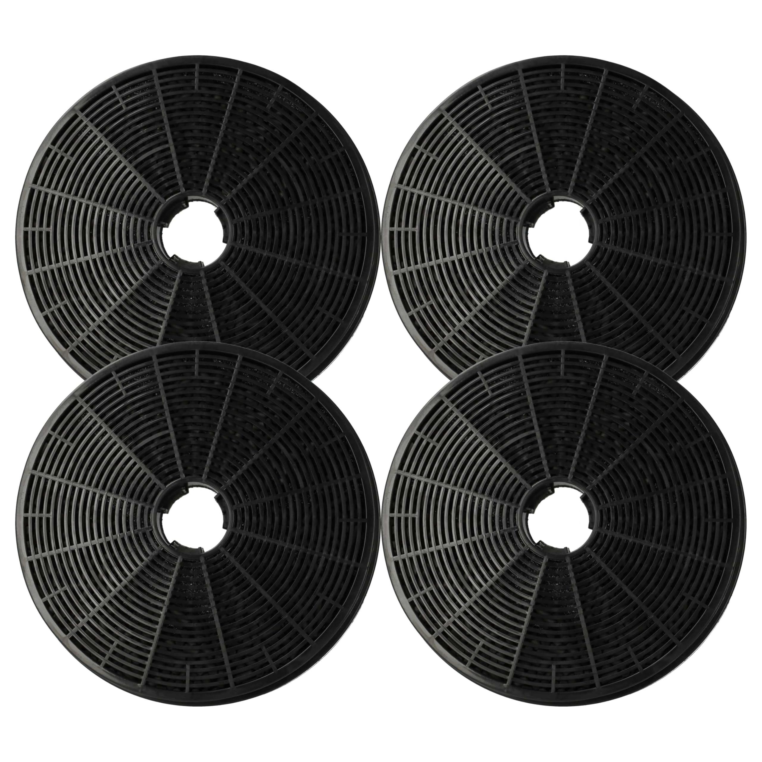 vhbw 4x Activated Carbon Filter compatible with Klarstein Skyfall Smart 10035379, 10035378 Extractor Hood - 17.5 cm