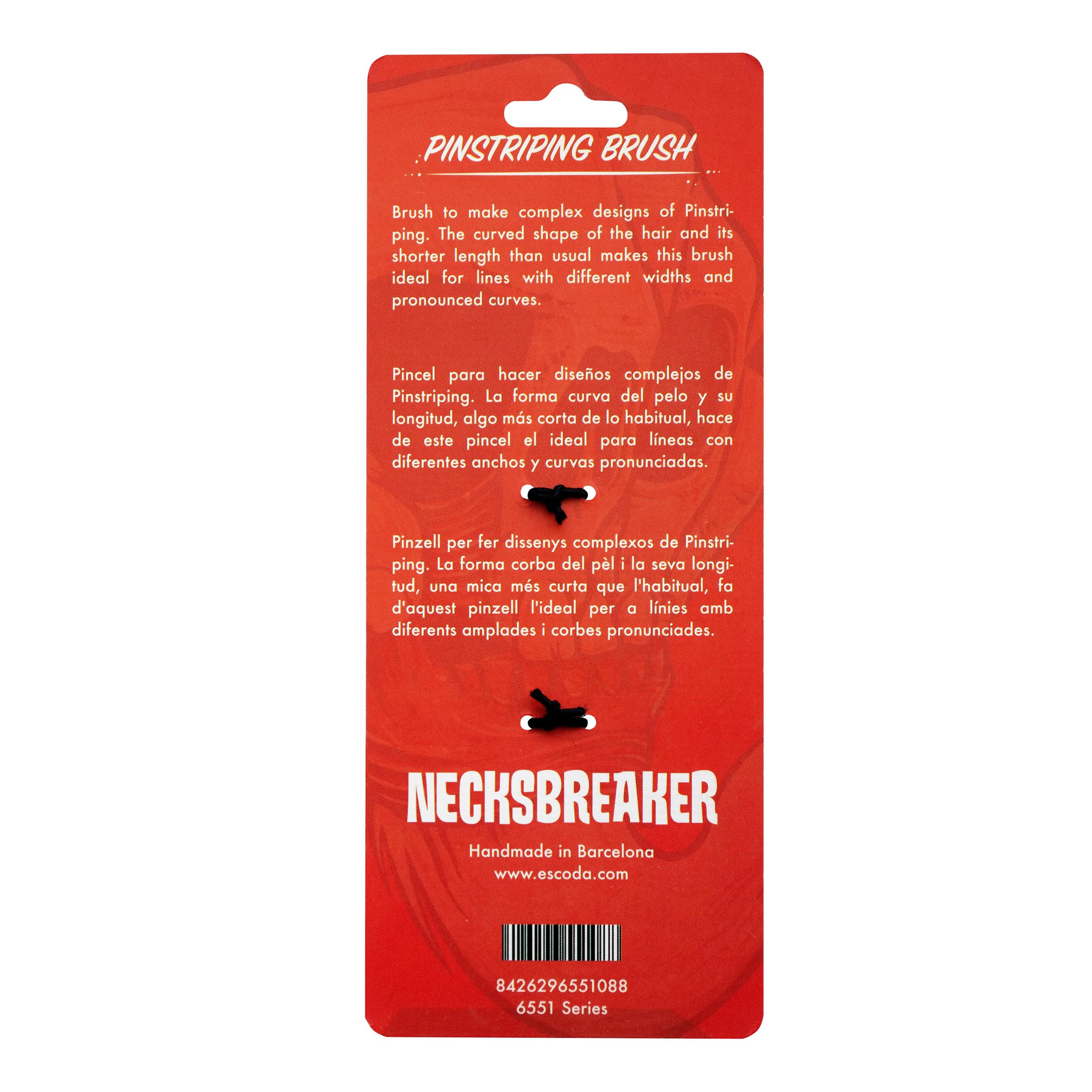 Escoda Necksbreaker Series Pinstriping Artist Paint Brush, Short Handle, Squirrel Hair, Size 8